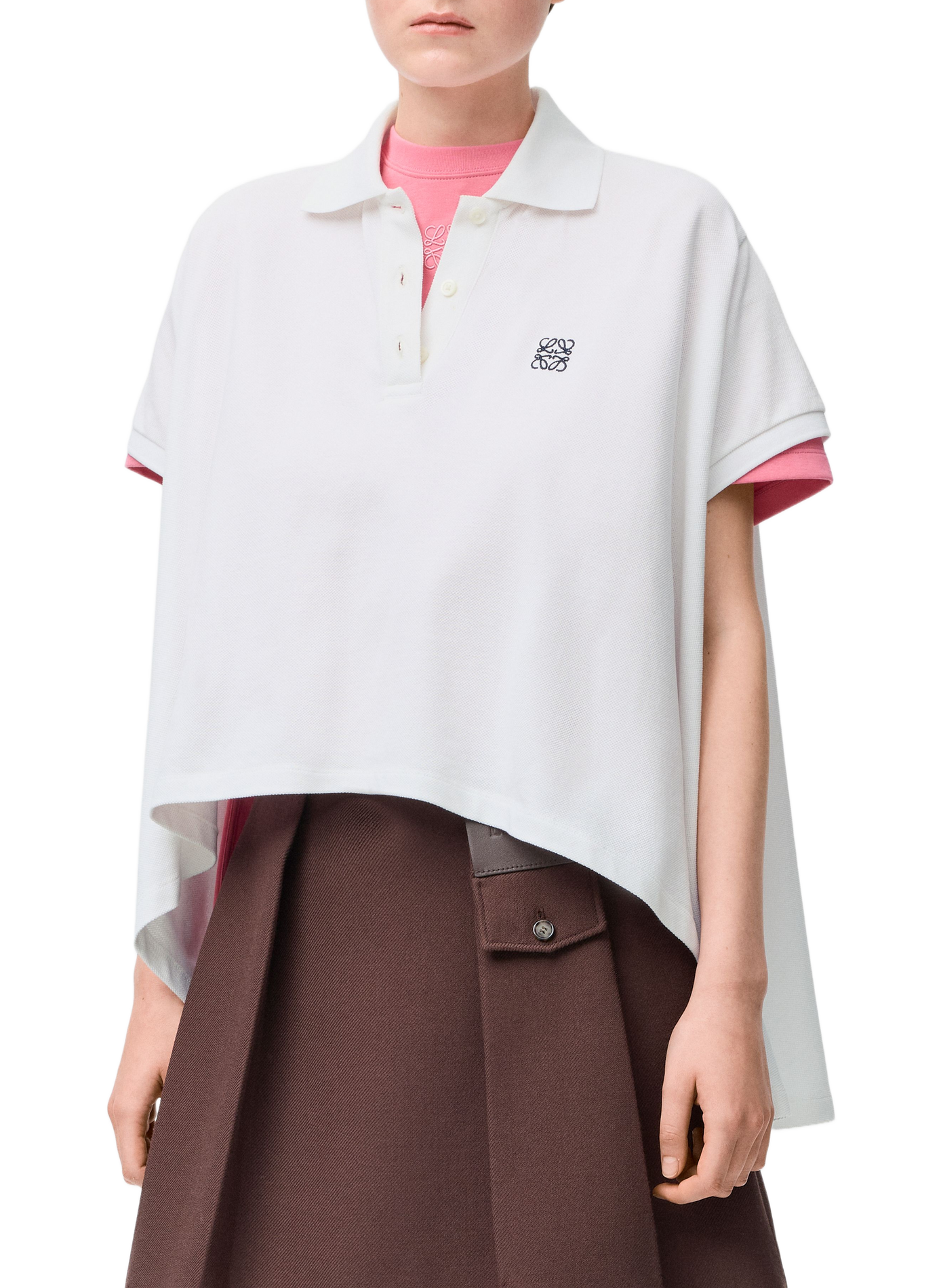 Polo en piqué de coton léger LOEWE Blanc