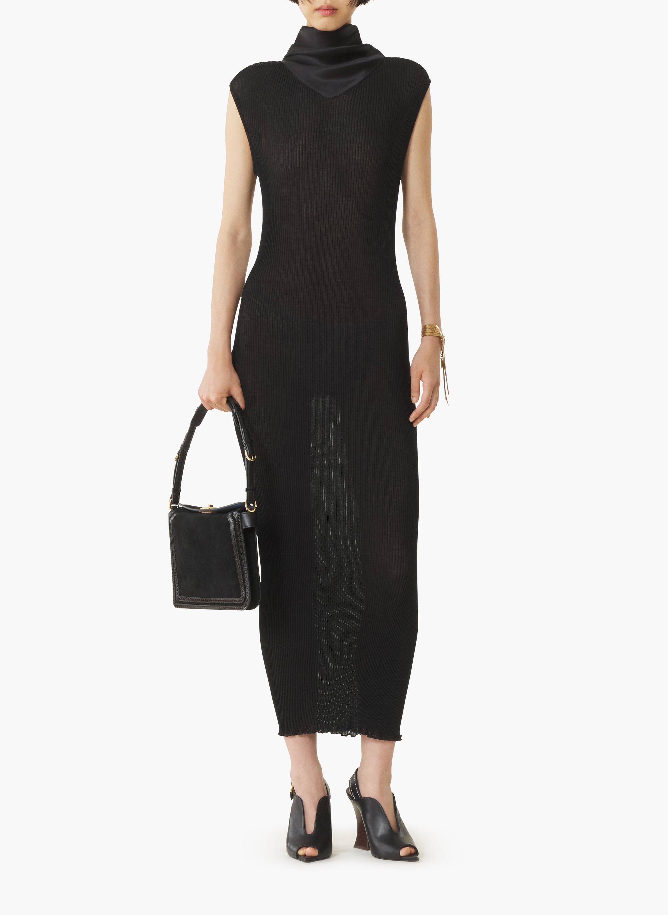 Robe en jersey plissé LANVIN Noir
