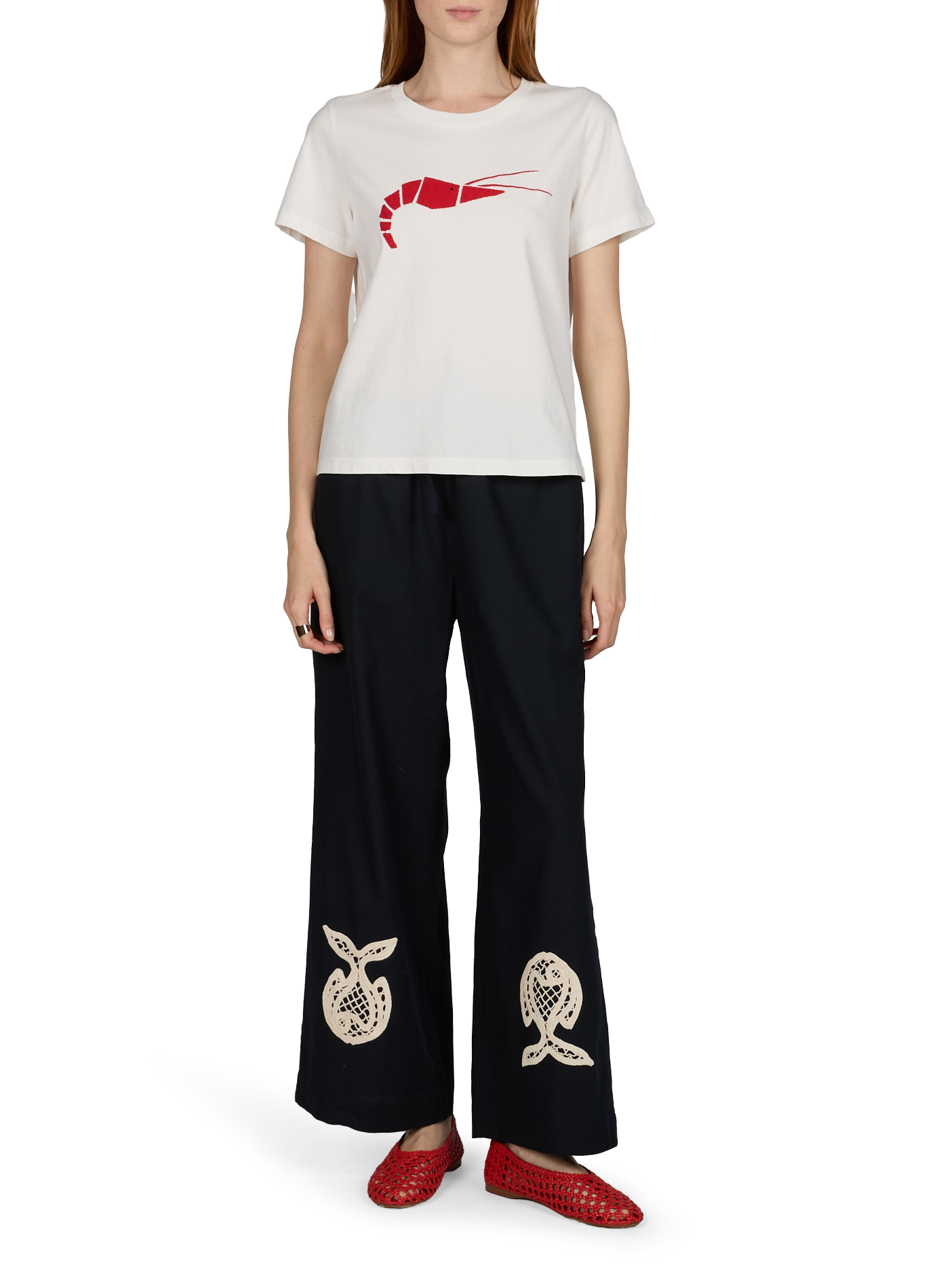 T-shirt Origami rapiécé Ida en coton THINKING MU Blanc