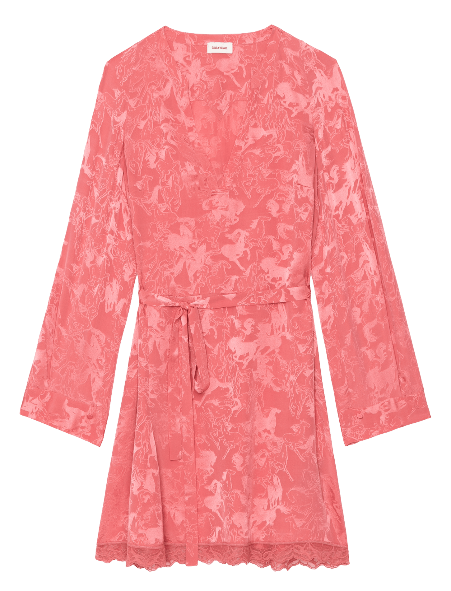 Robe courte esprit lingerie en soie jacquard ramasco ZADIG&VOLTAIRE Rose