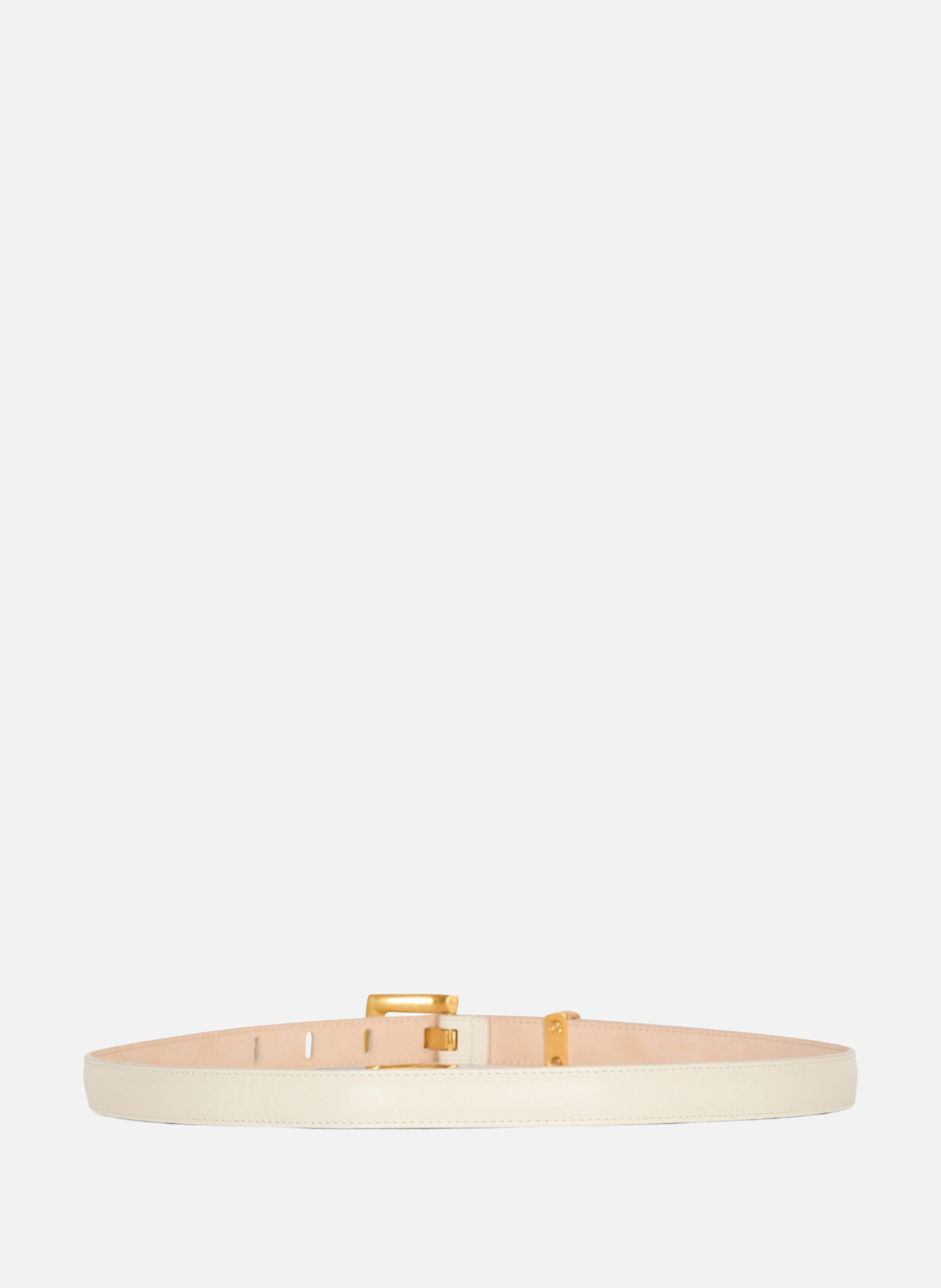 Ceinture anthem fine en cuir BALMAIN Beige