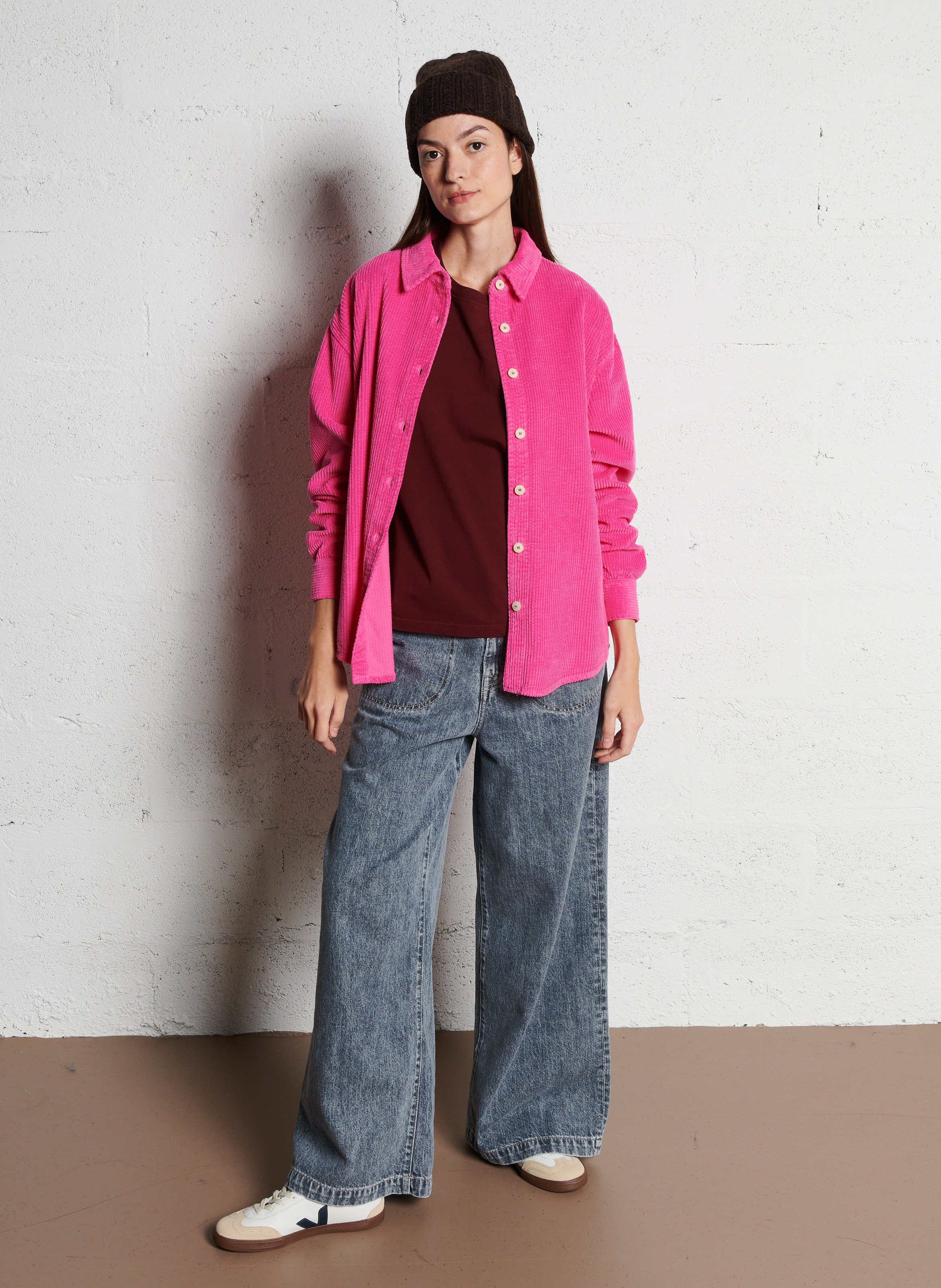 Tee-shirt ample col rond en coton fizvalley AMERICAN VINTAGE Rouge