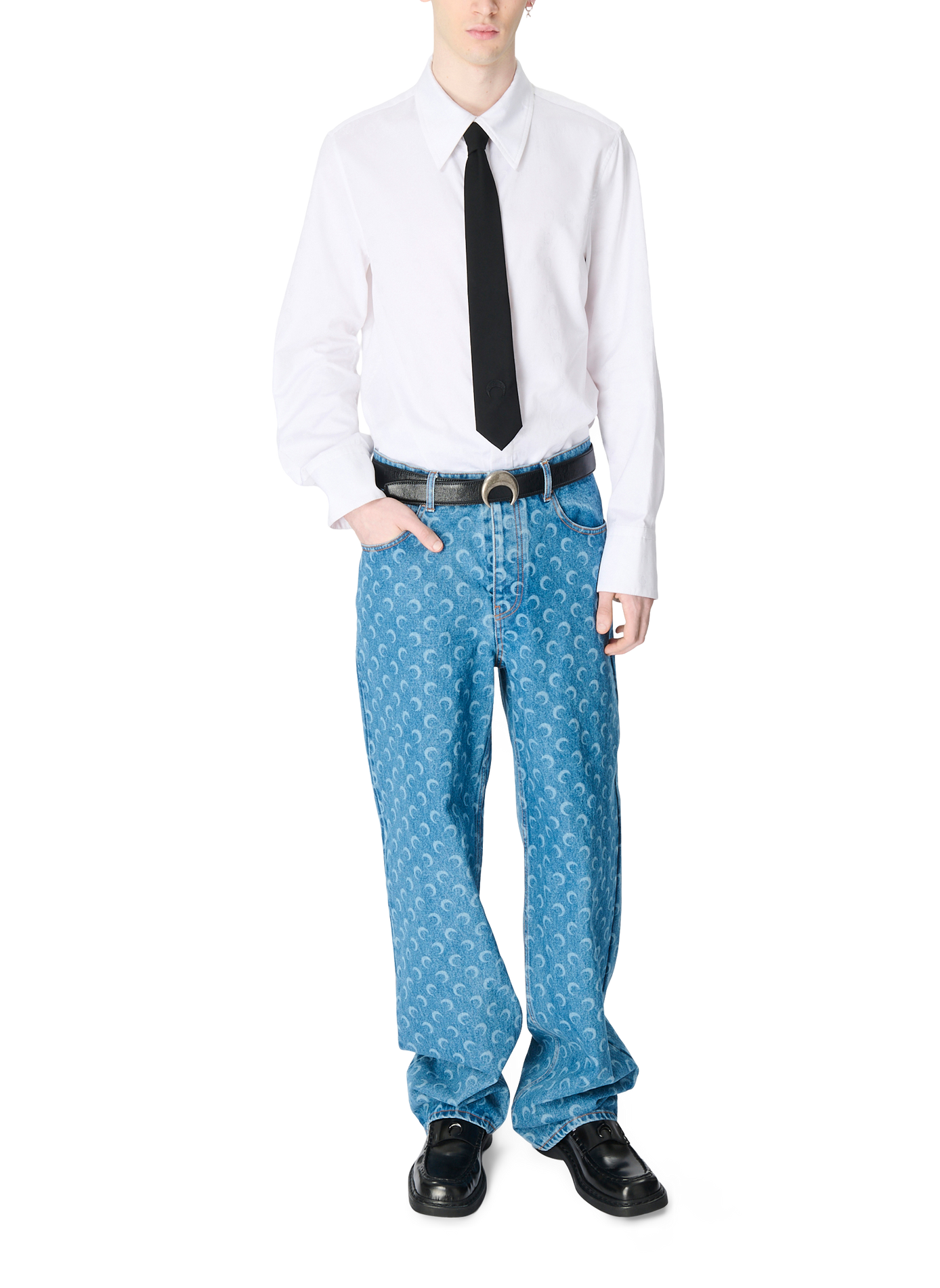 Jean baggy délavé bleu laser moon MARINE SERRE Bleu