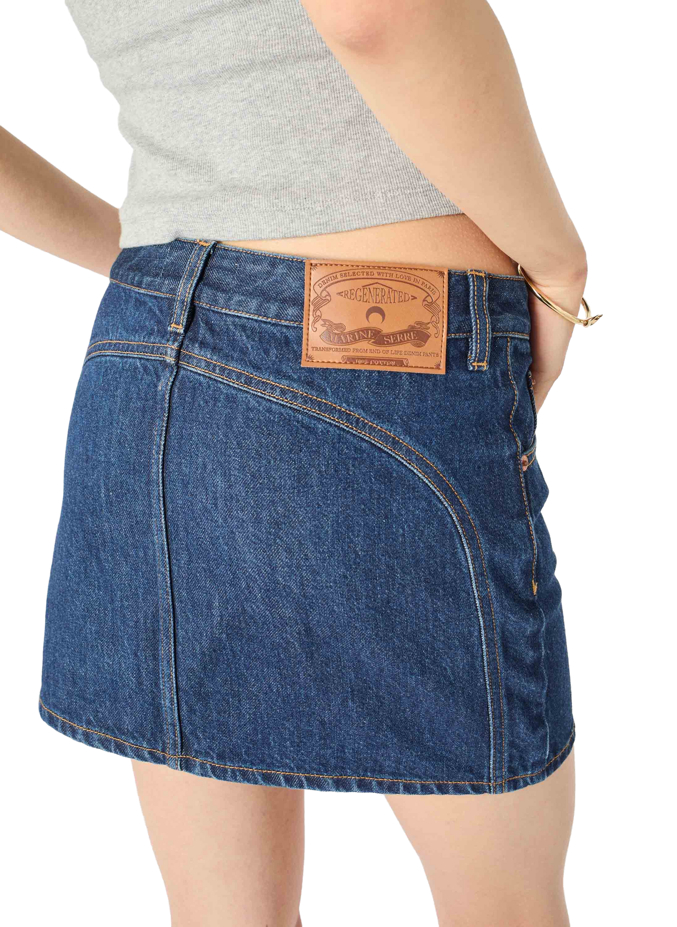 Midnight blue zipped mini skirt MARINE SERRE Blue