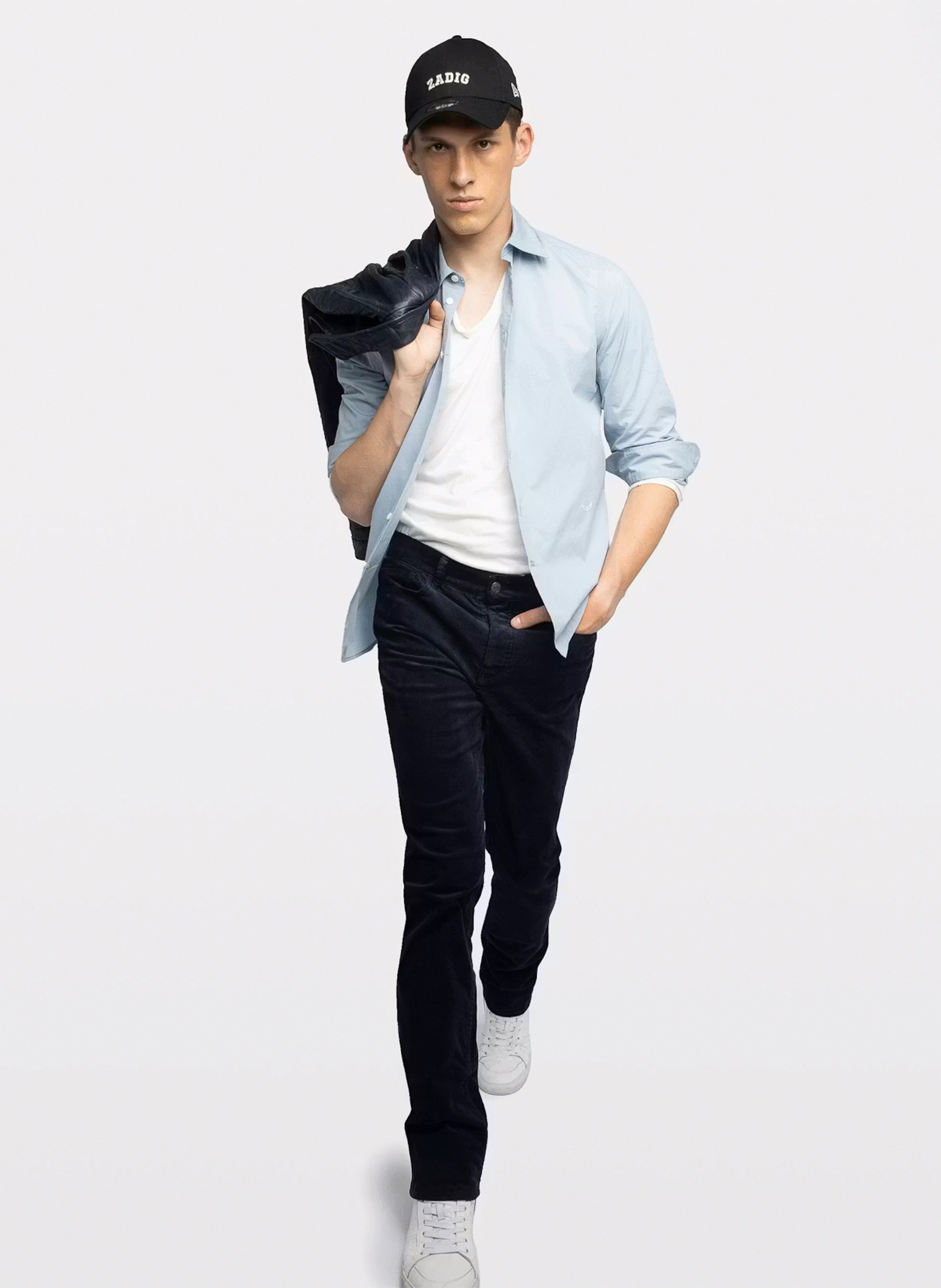 Pantalon ajustée en coton mélangé steeve ZADIG&VOLTAIRE Bleu
