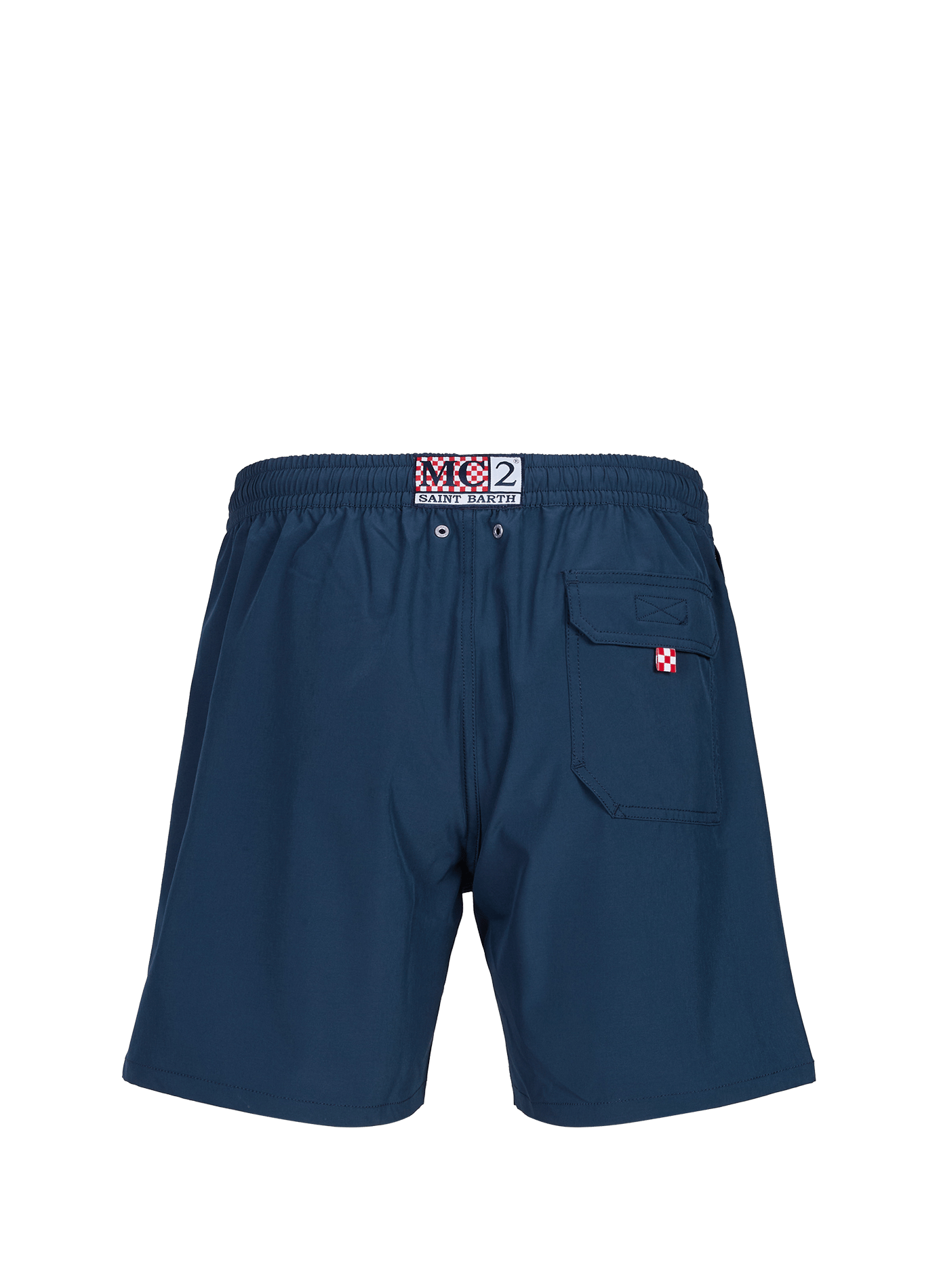 Bañador corto liso con bordado MC2 SAINT BARTH Azul