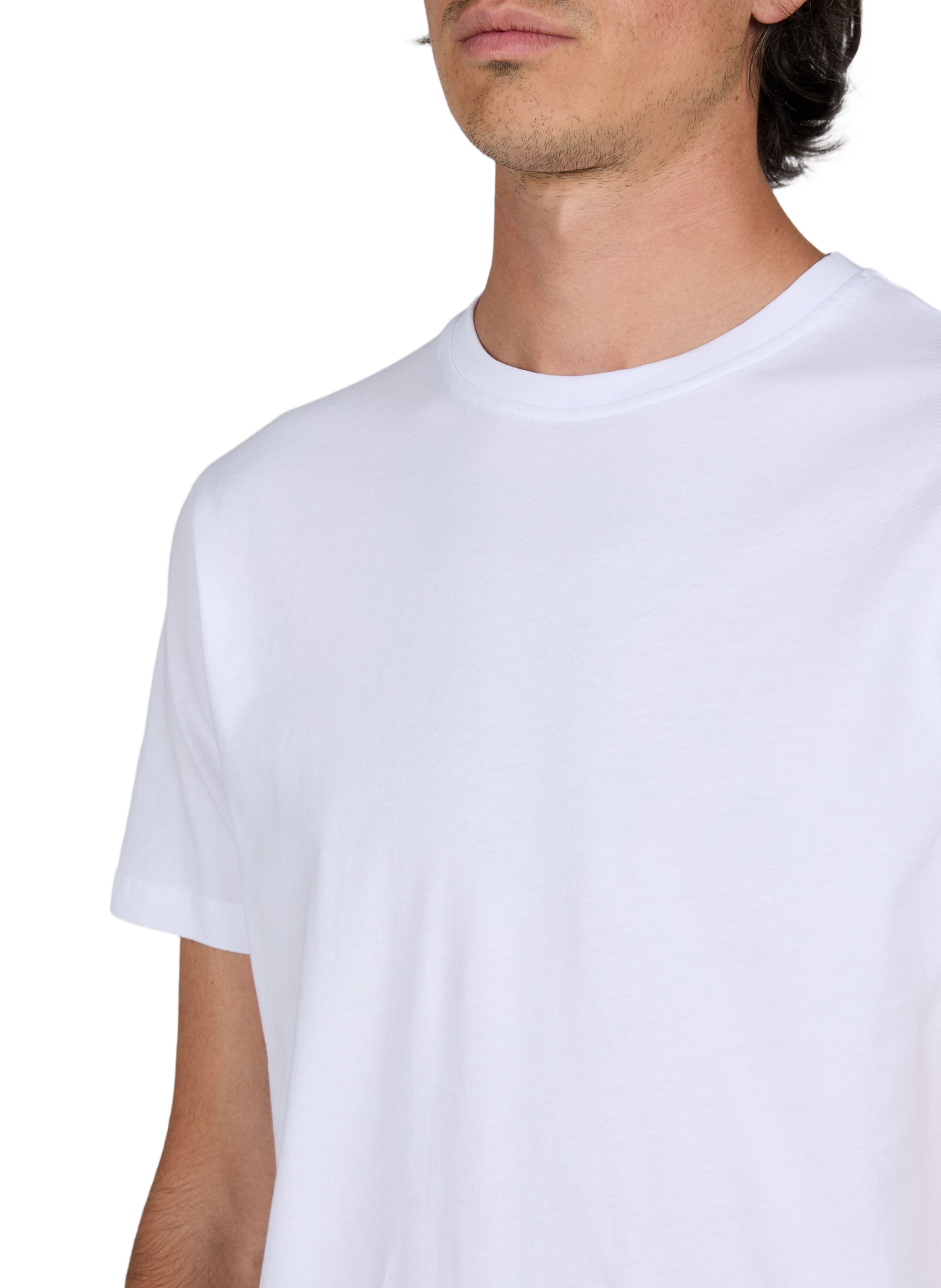Straight printed cotton T-shirt LES DEUX White