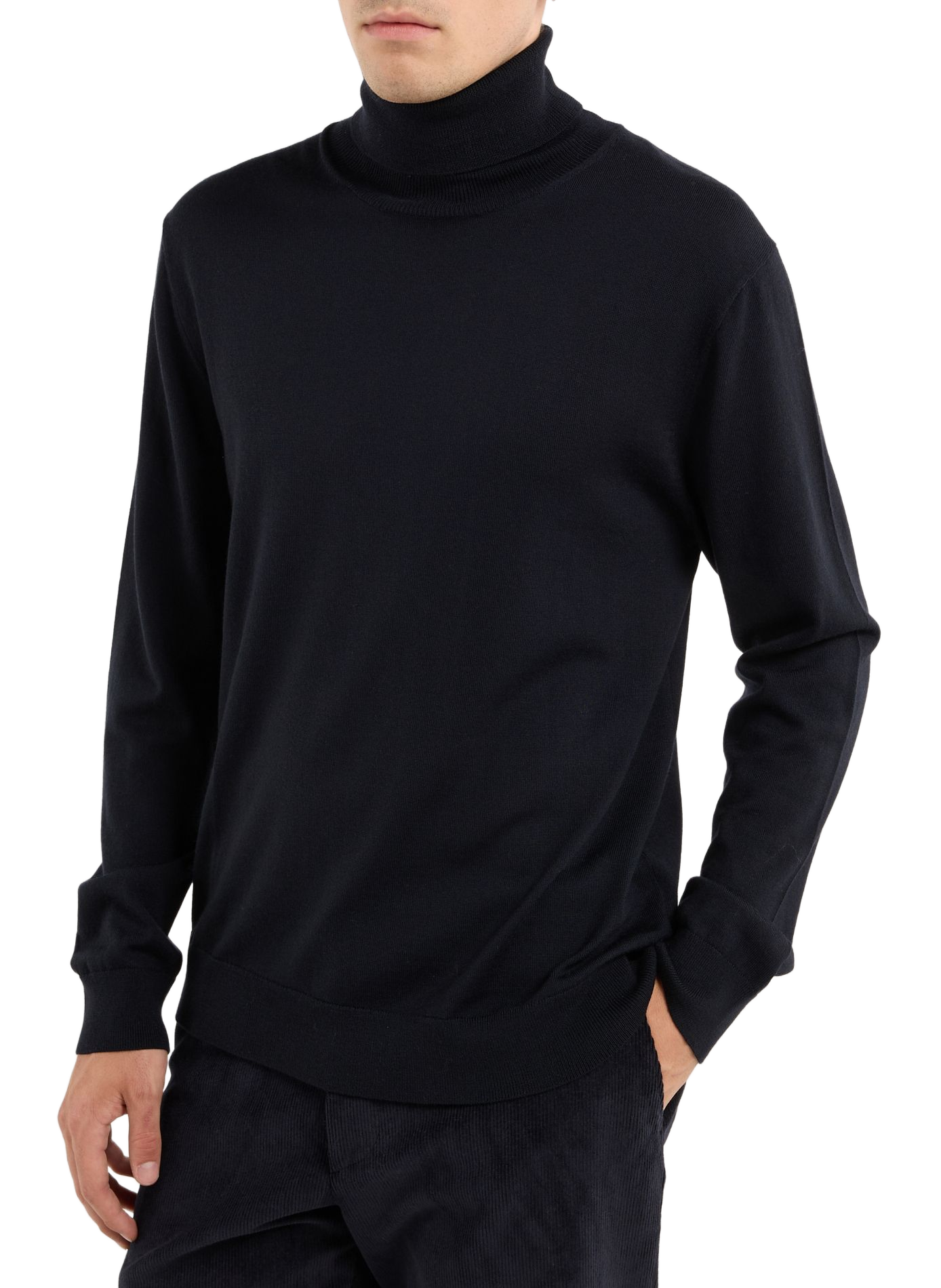 Merino wool turtleneck jumper | Blue SAISON 1865 Men
