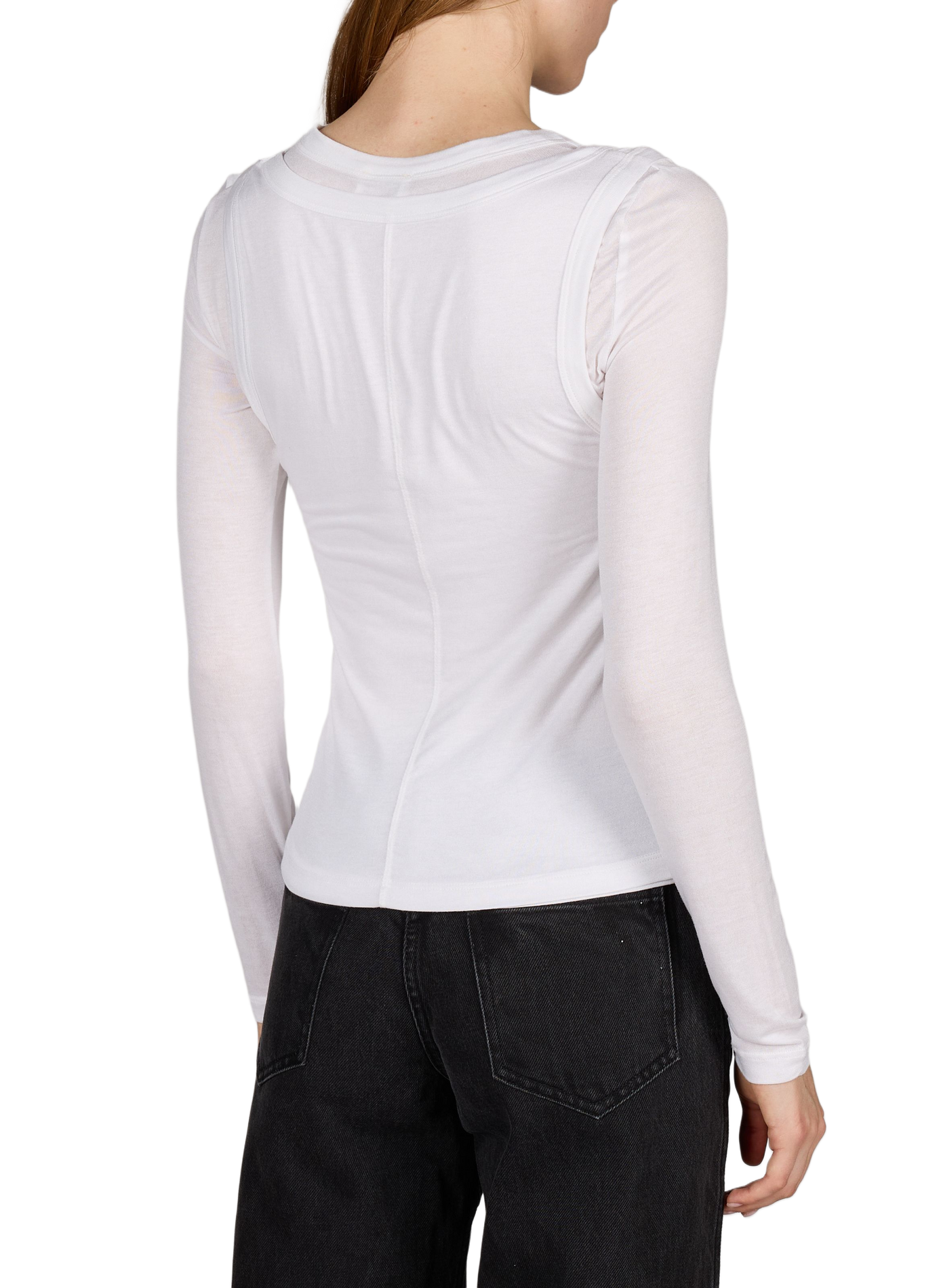 Solid Layered T-shirt BAUM UND PFERDGARTEN White