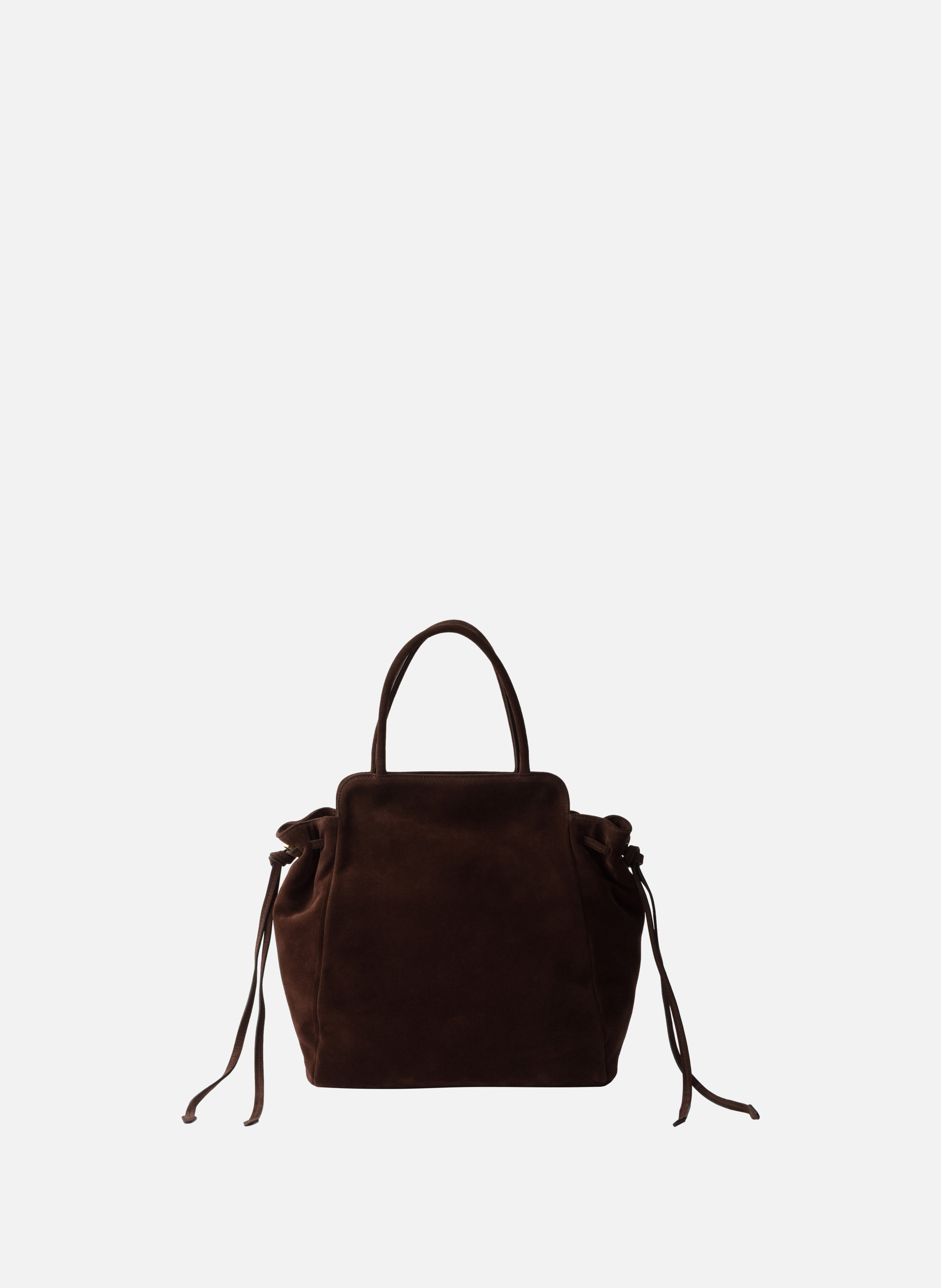 Sac prada carry moyen en veau velours PRADA Marron