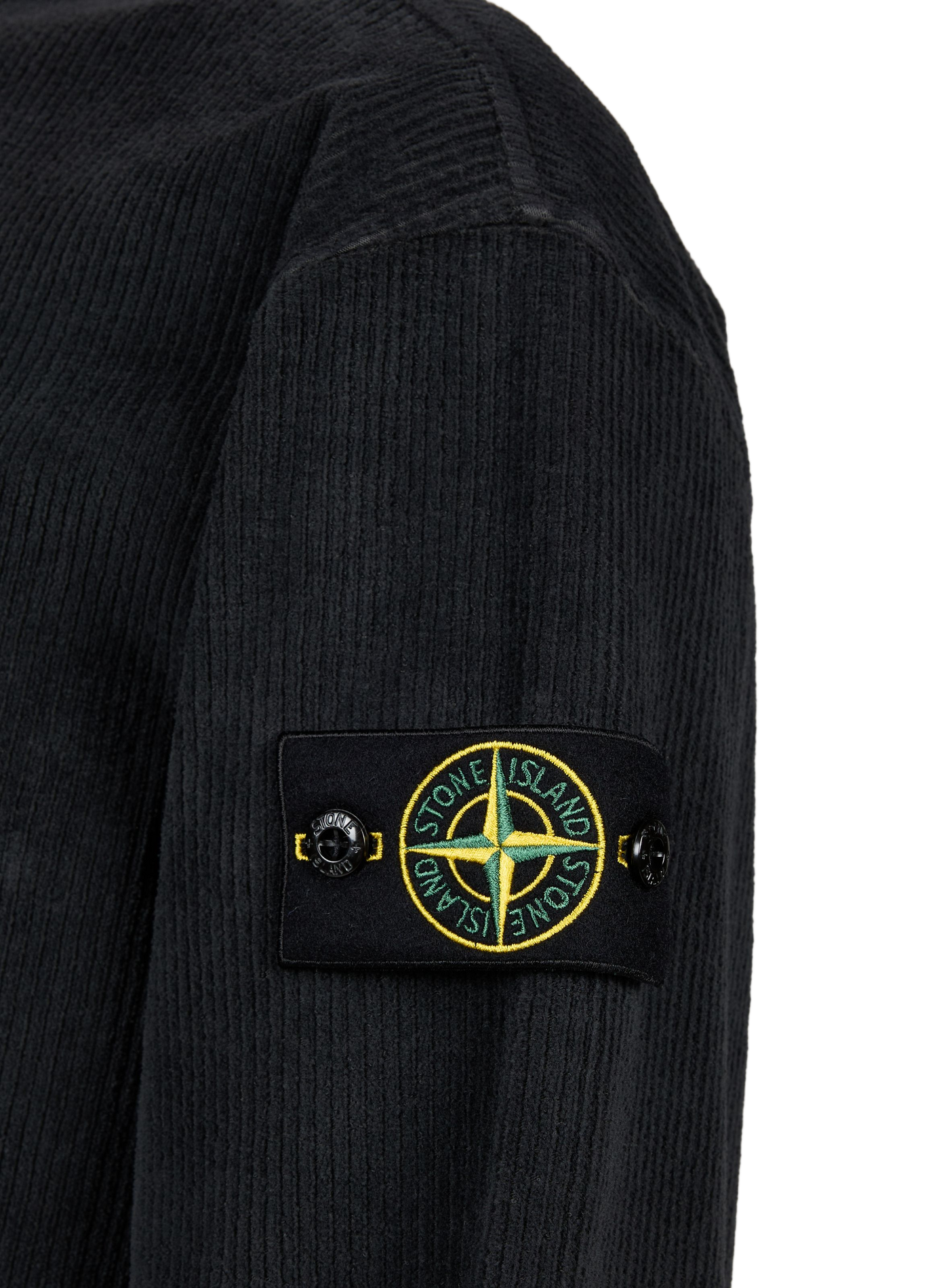Sweater met ronde hals in fluweel STONE ISLAND Grijs