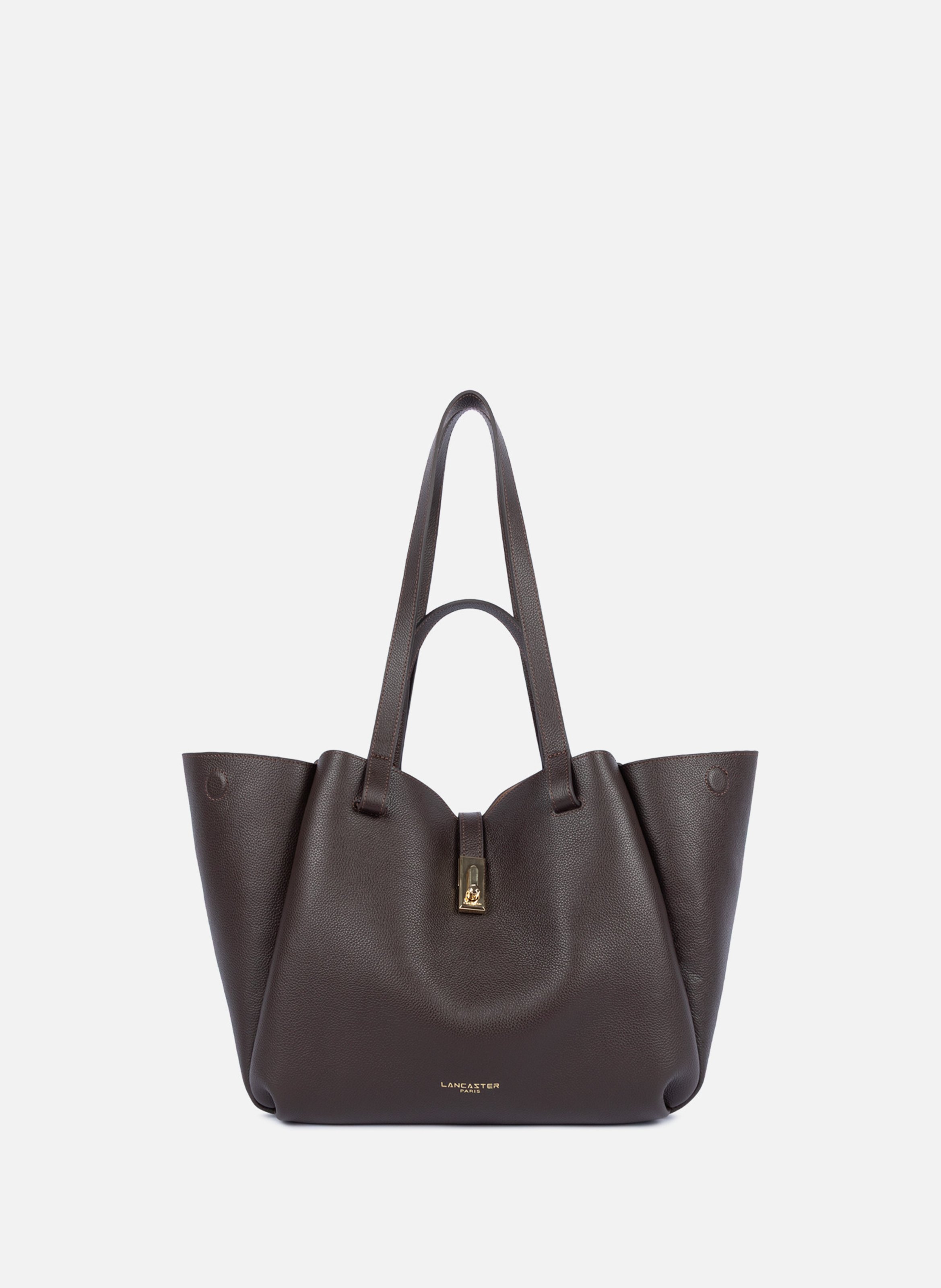 Grand sac cabas épaule - milano horizon LANCASTER Marron