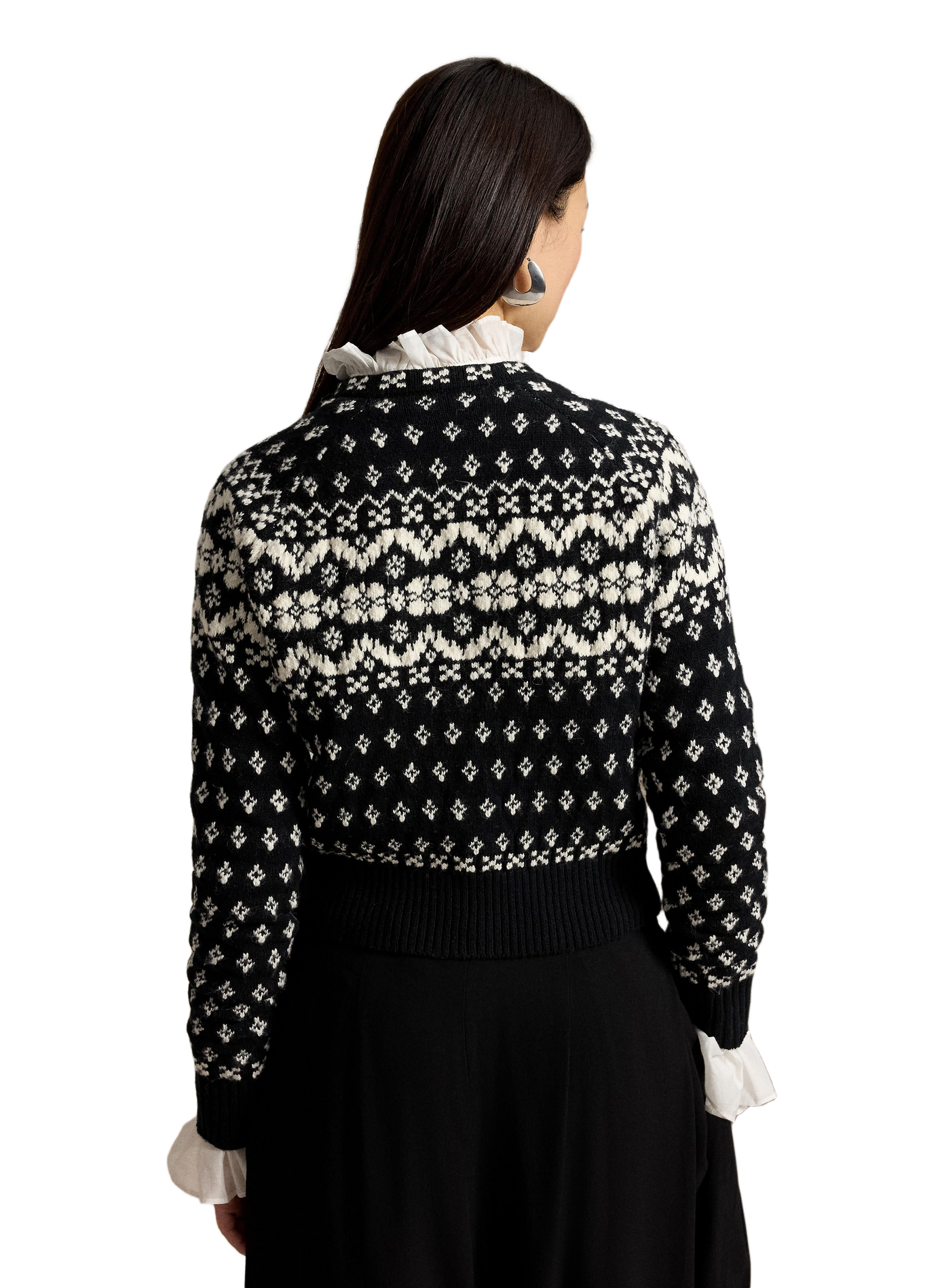 Cardigan droit en laine et coton POLO RALPH LAUREN Black