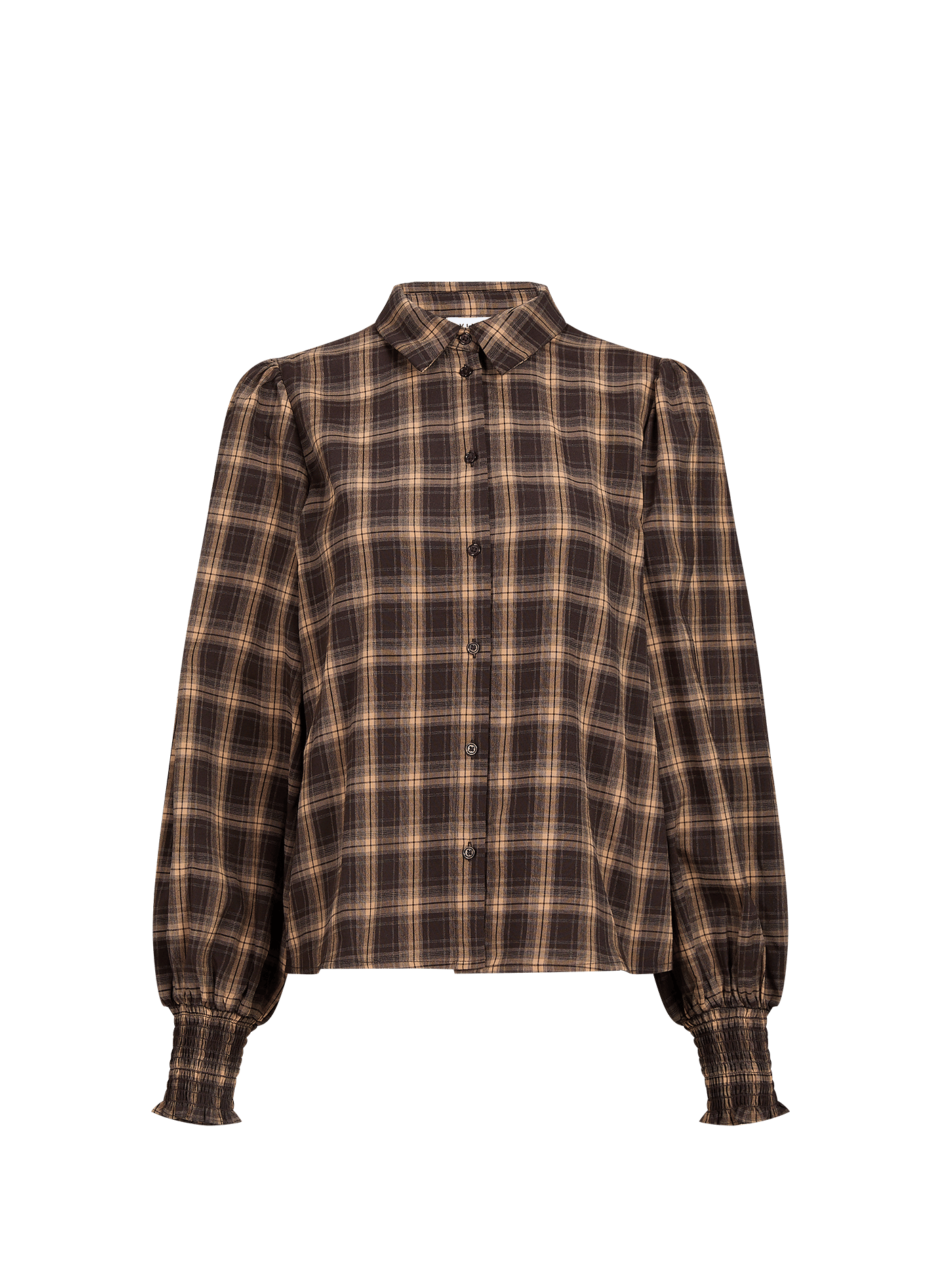 Loose-fit check shirt VILA Brown
