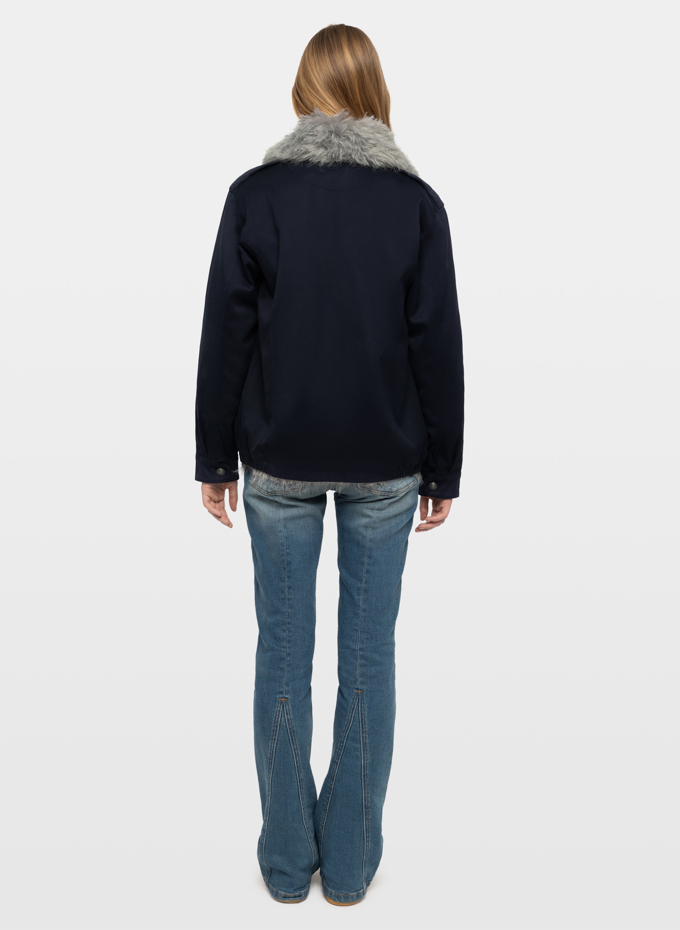 Manteau col effet fourrure en coton kid ZADIG&VOLTAIRE Bleu