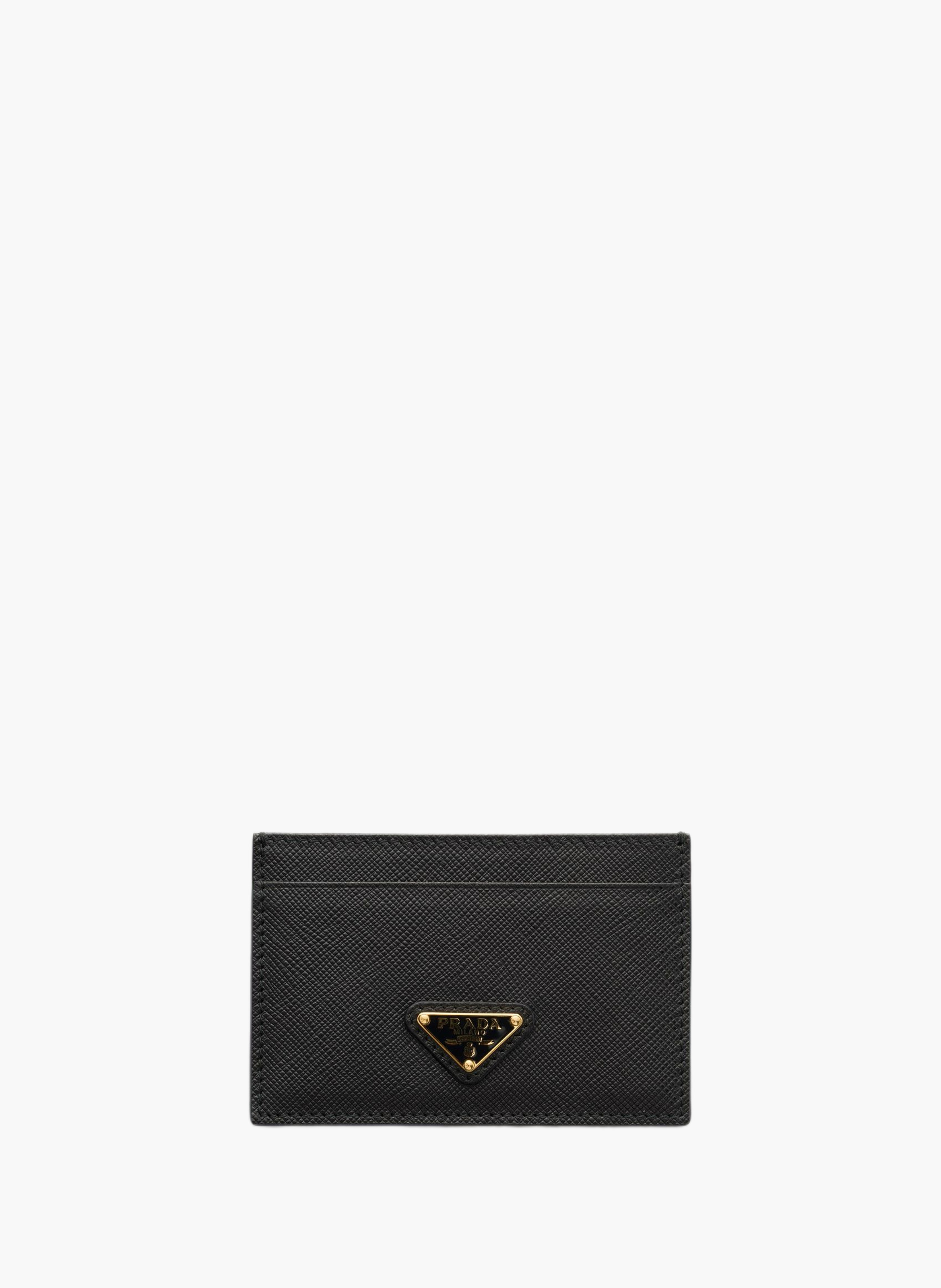 Porte-cartes en cuir saffiano PRADA Noir