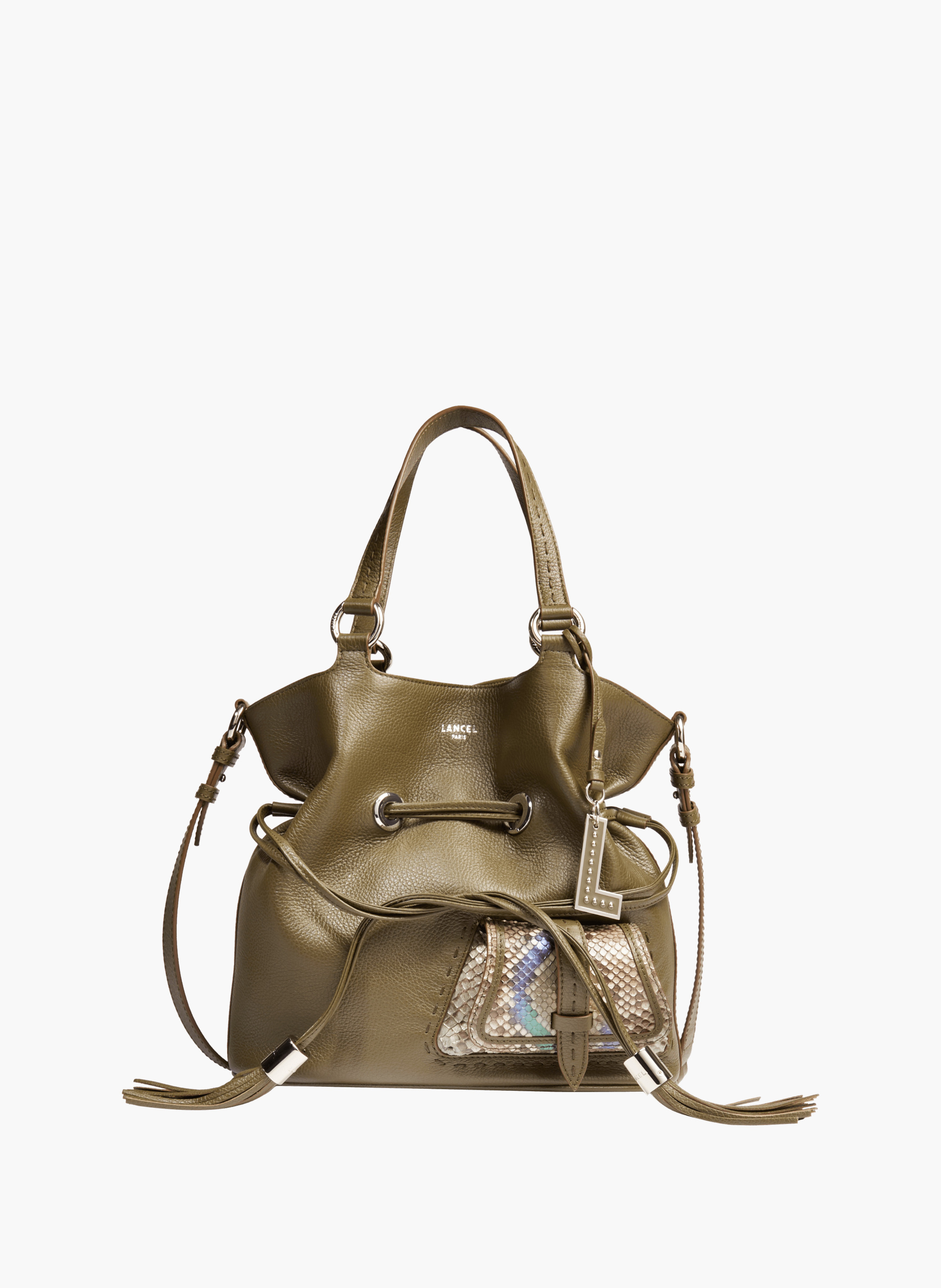 Sac seau m premier flirt de lancel en cuir LANCEL Vert