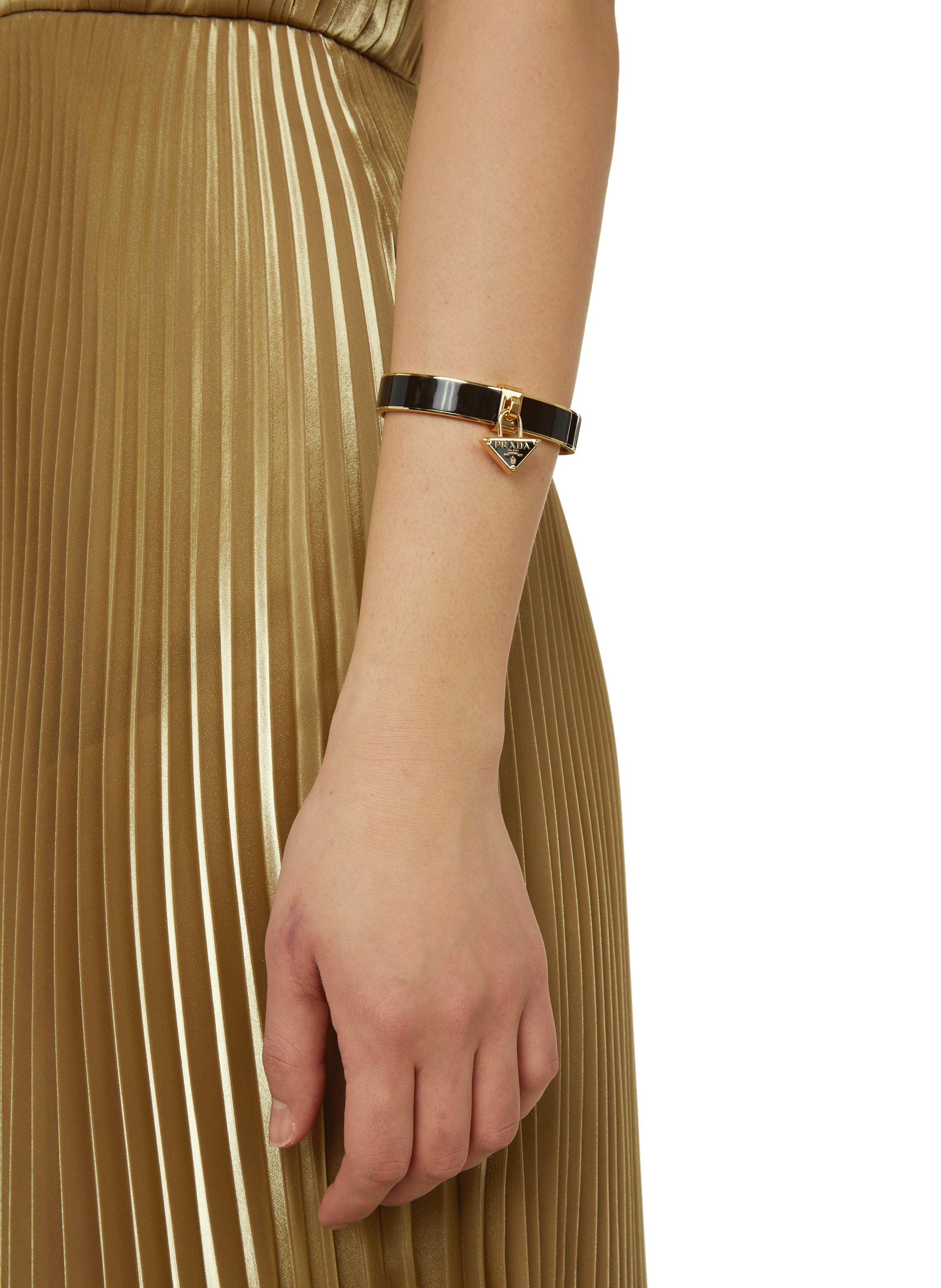 Bracelet jonc en laiton PRADA Noir