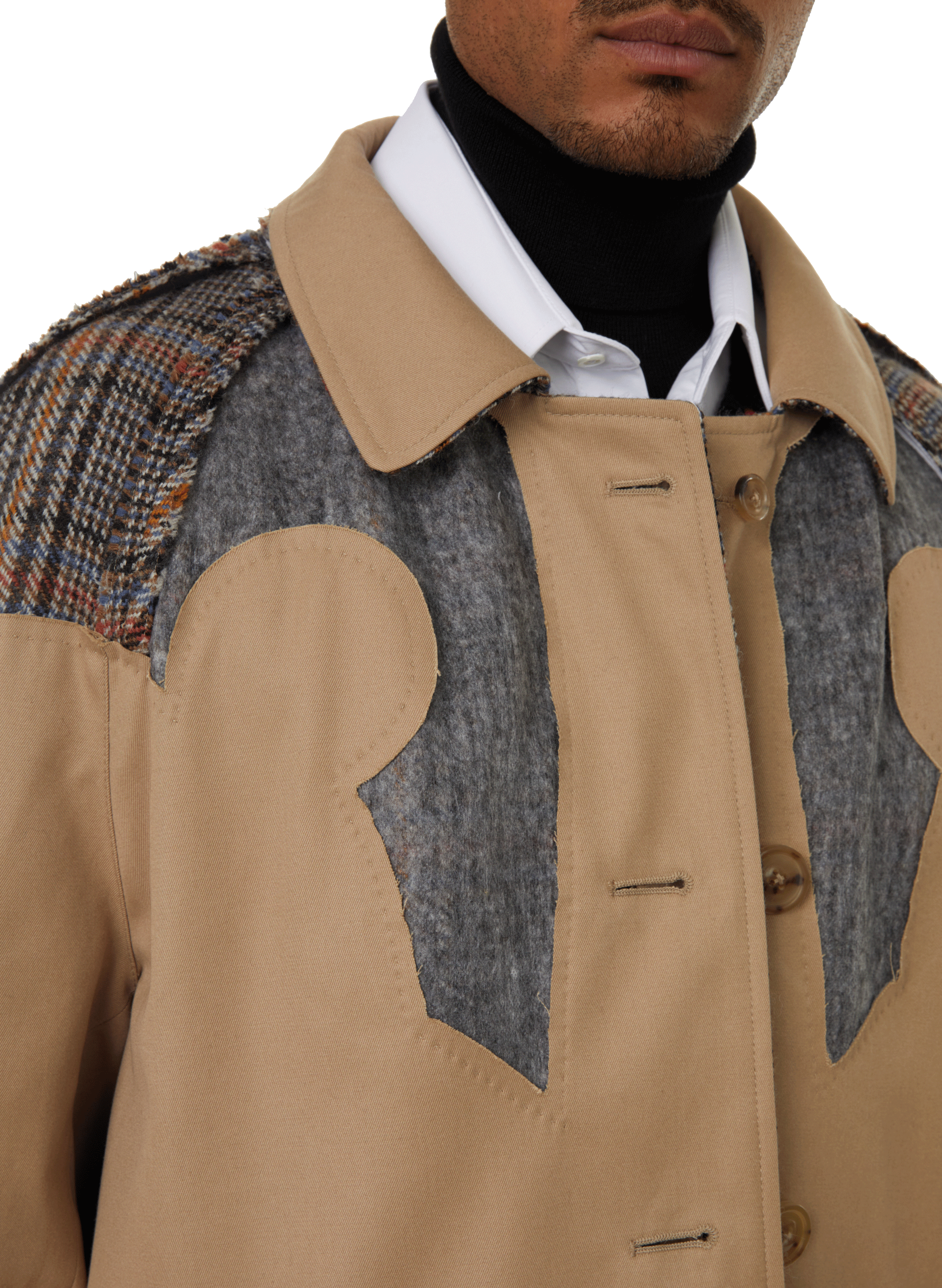 Bi-material trench coat  MAISON MARGIELA Beige