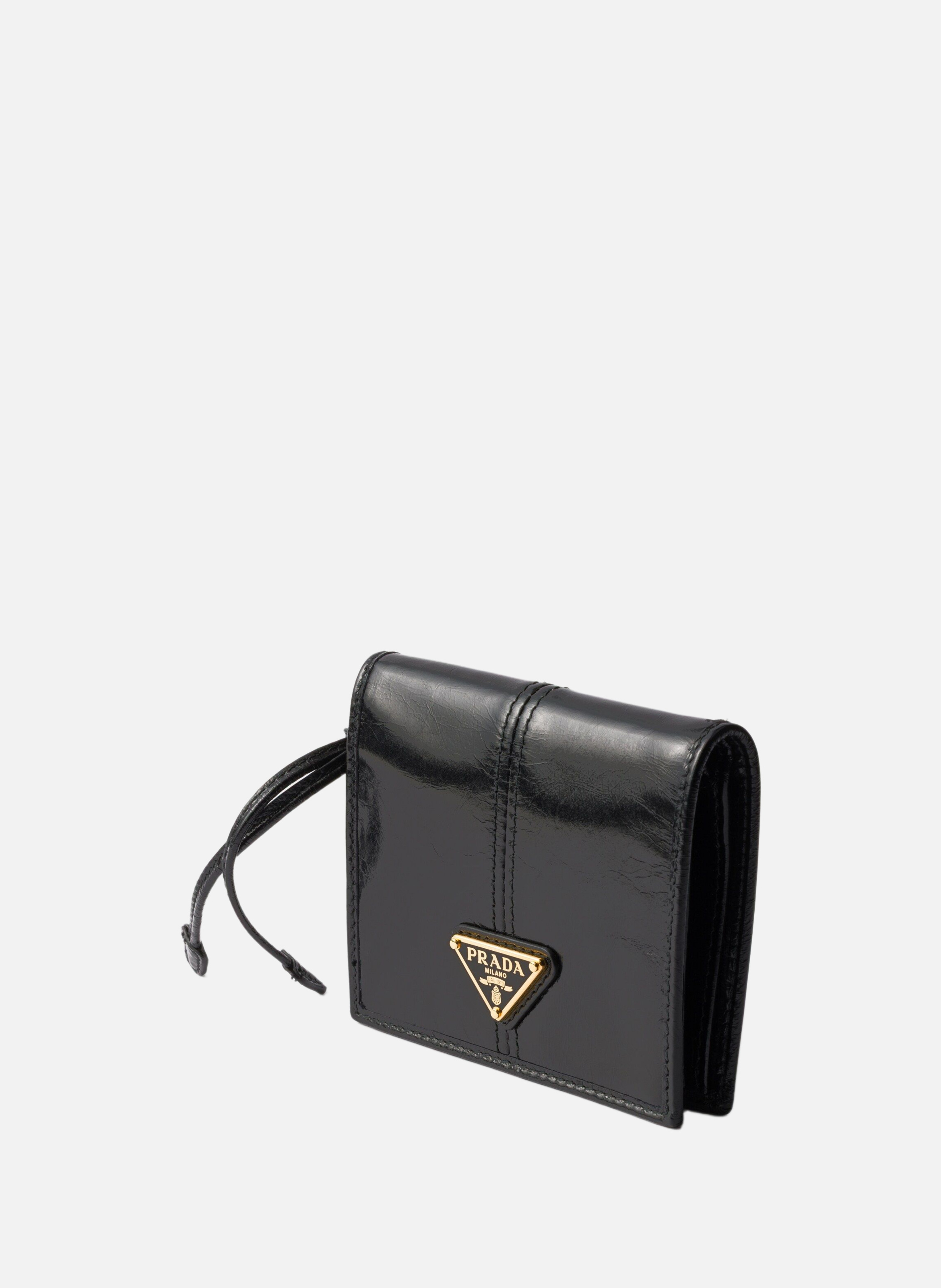 Petit portefeuille en cuir PRADA Noir