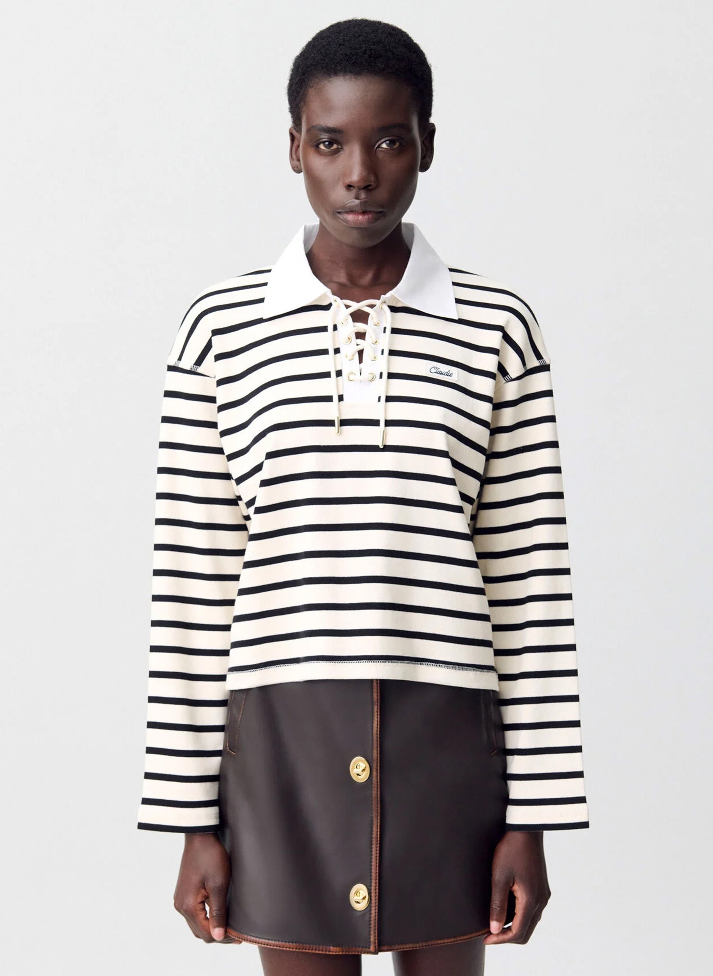 Tee-shirt droit en coton rayé CLAUDIE PIERLOT Multicolore