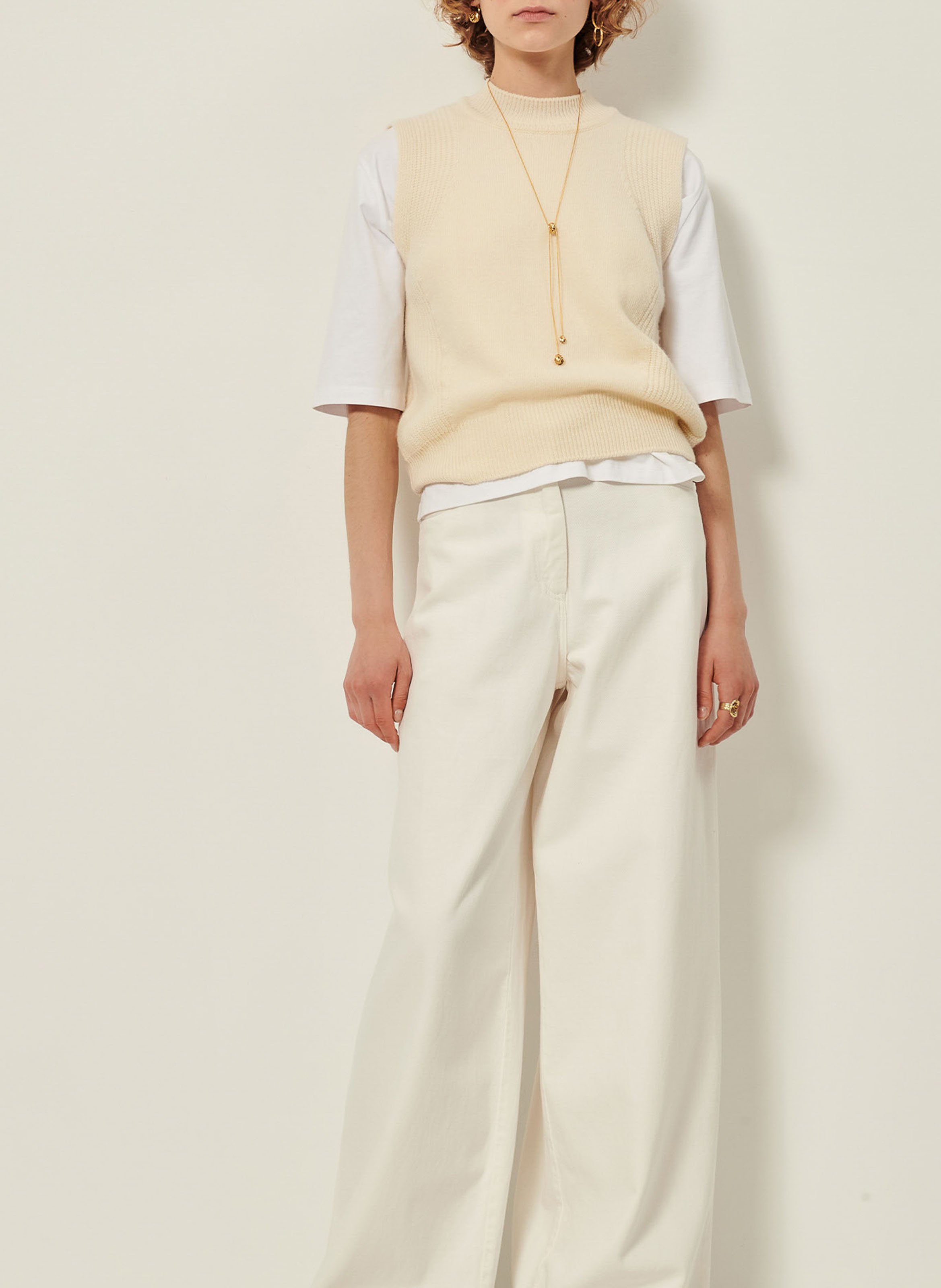 Pull col rond en laine baynino SESSUN Beige