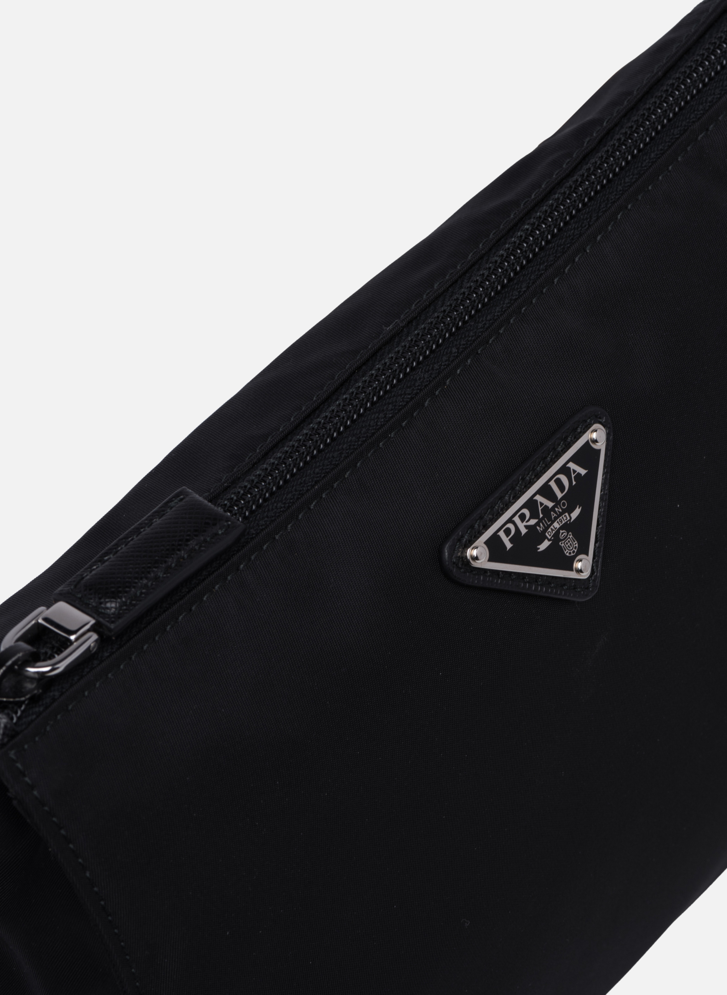 Nécessaire en re-nylon et cuir saffiano PRADA Noir