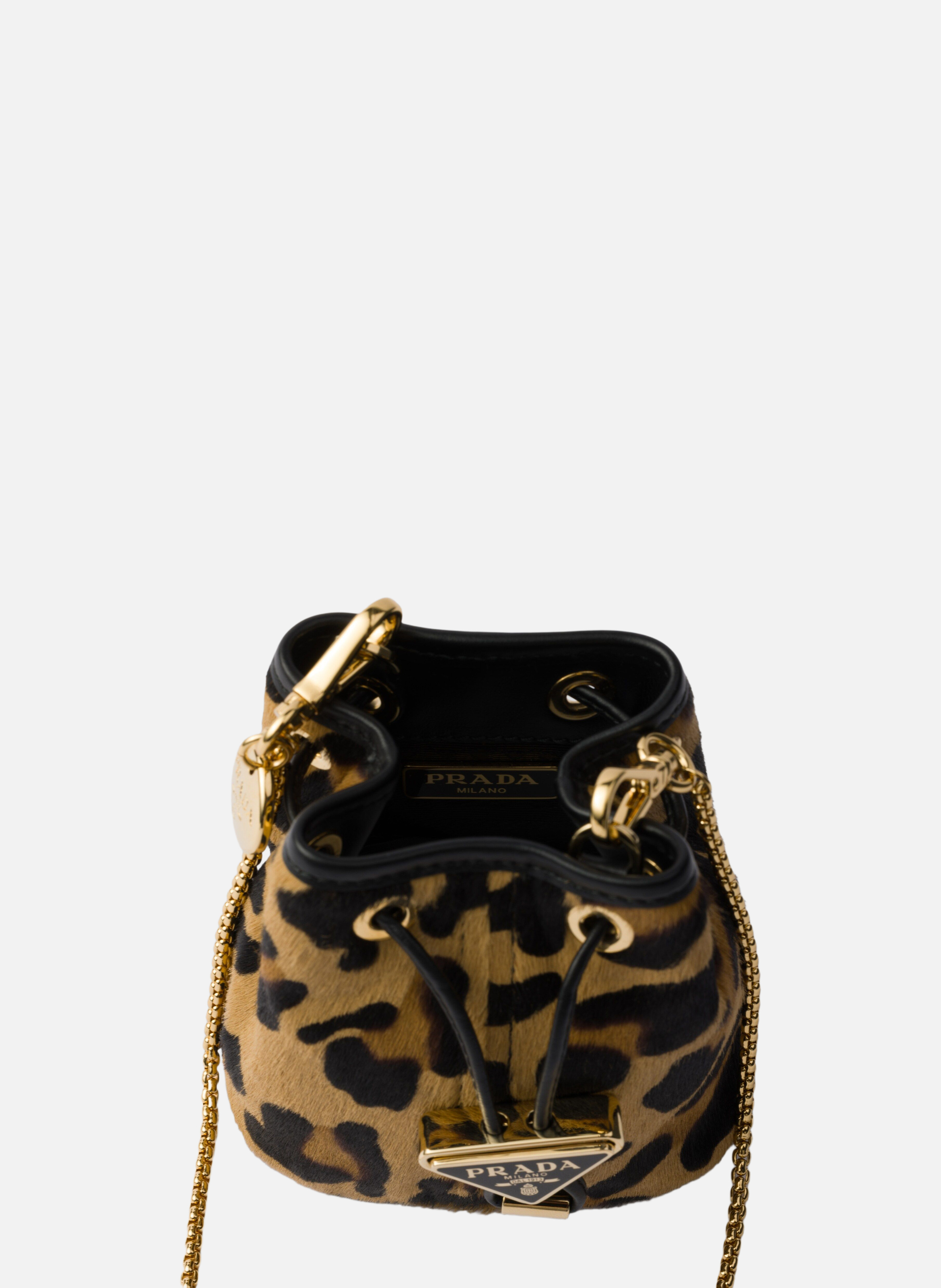 Mini pochette en cuir imprimé PRADA Beige