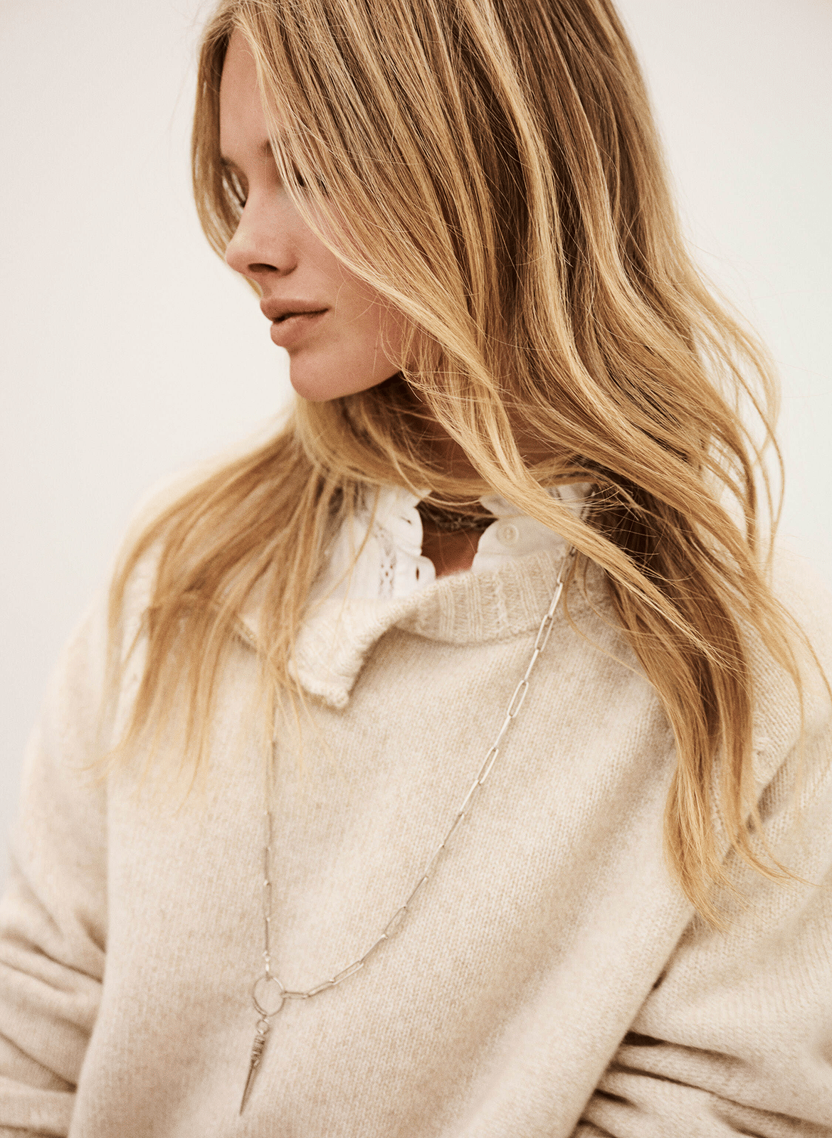 Pull col rond en cachemire corvy BA&SH Beige