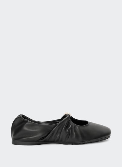 Ballerines Pebble Soft en cuir d'agneau nappa Noir LOEWE