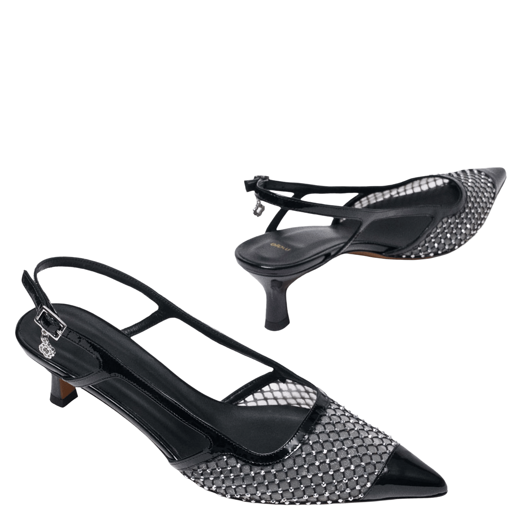 Slingbacks effet cuir MAJE Noir