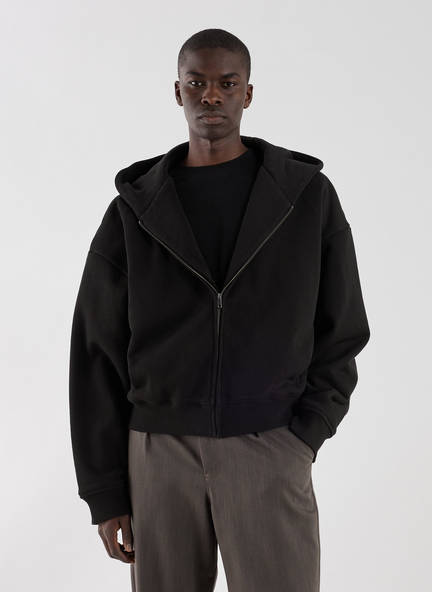 Ritssluiting sweatshirt van katoen ENTIRE STUDIOS Zwart