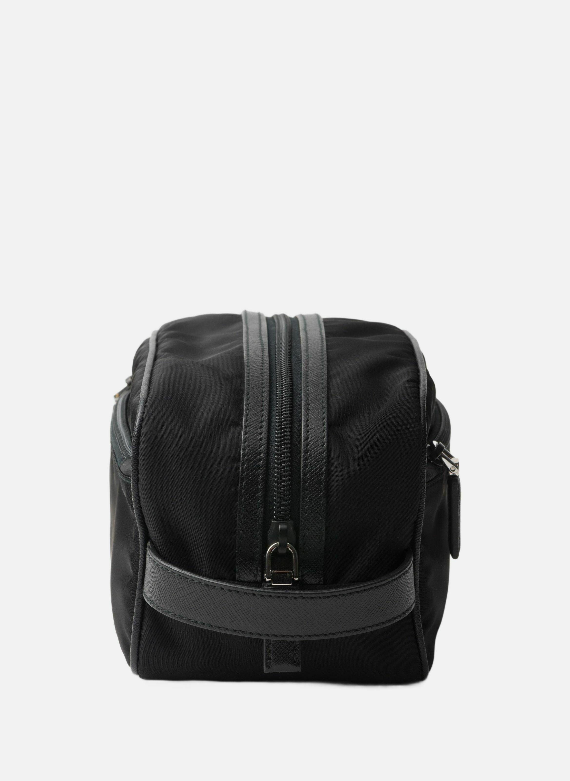 Pochette en re-nylon et cuir saffiano PRADA Noir