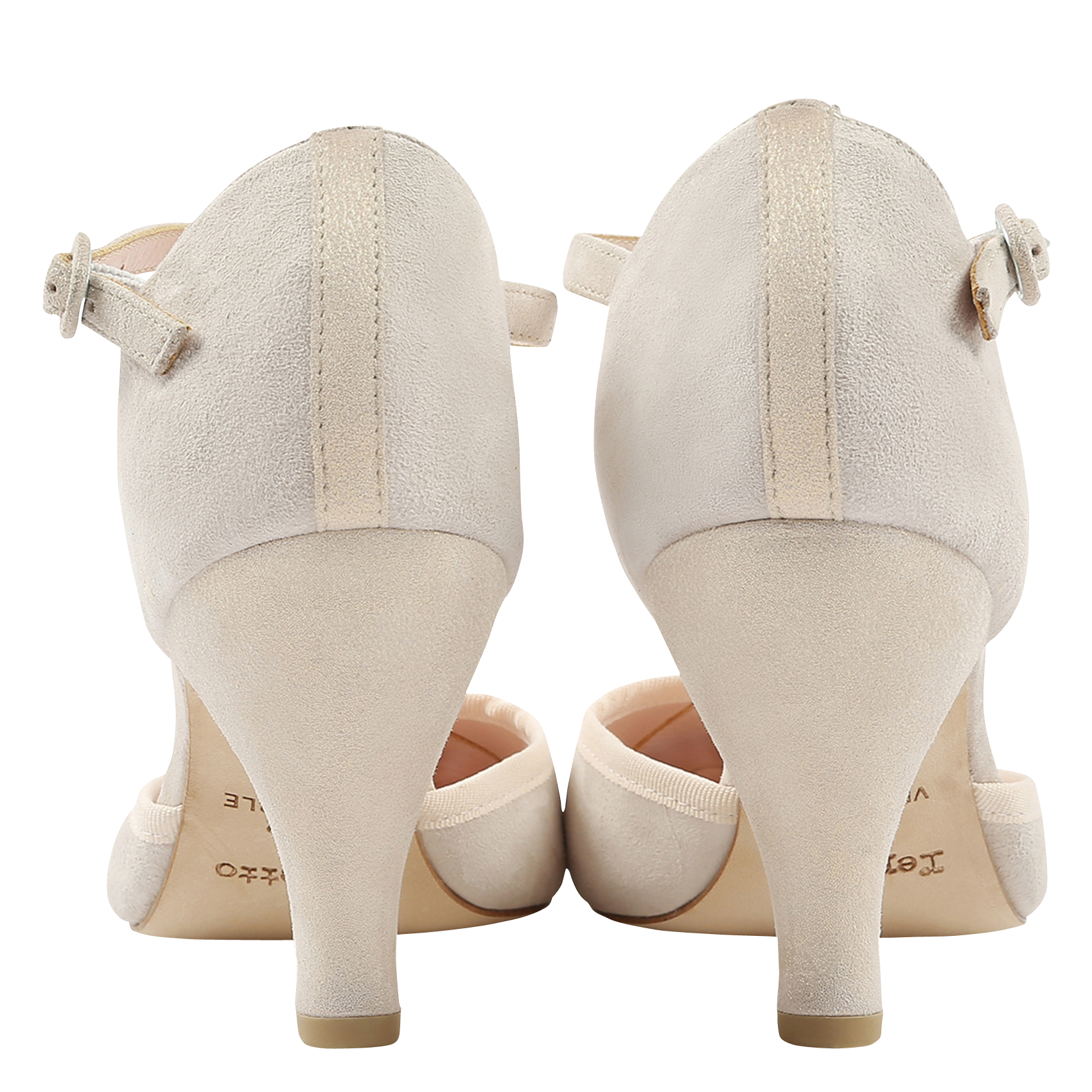 Salomés à talons en cuir velours REPETTO Beige