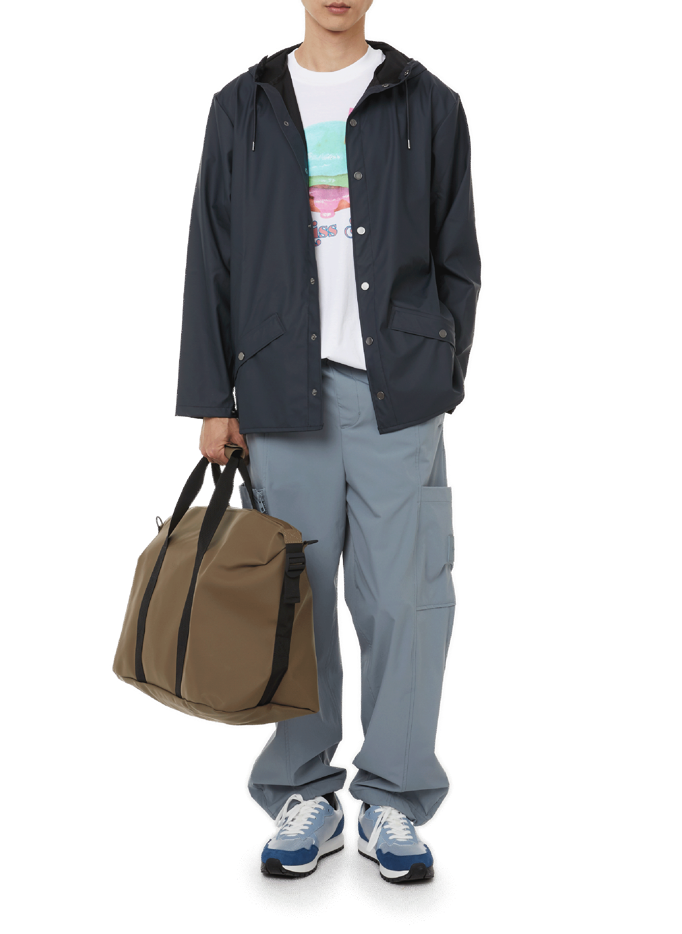 Imperméable à capuche RAINS Bleu