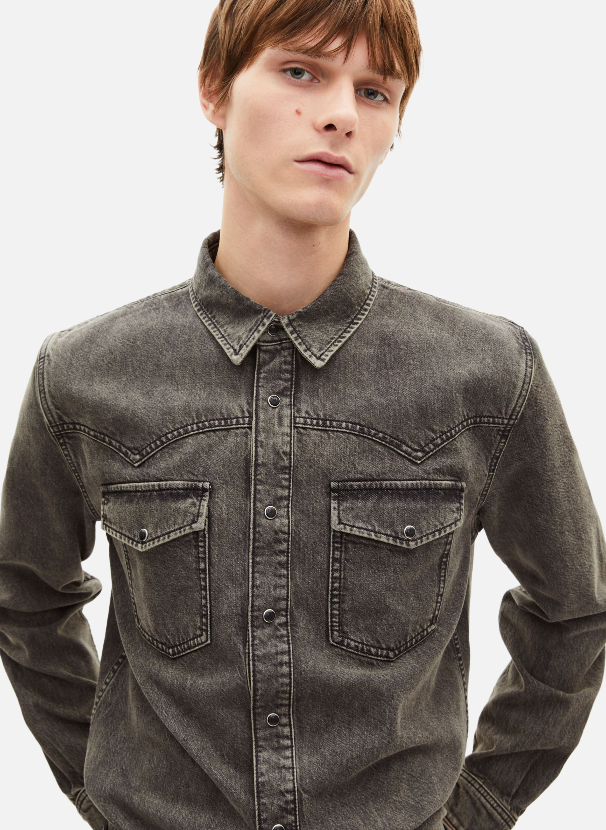 Chemise en denim THE KOOPLES Gris