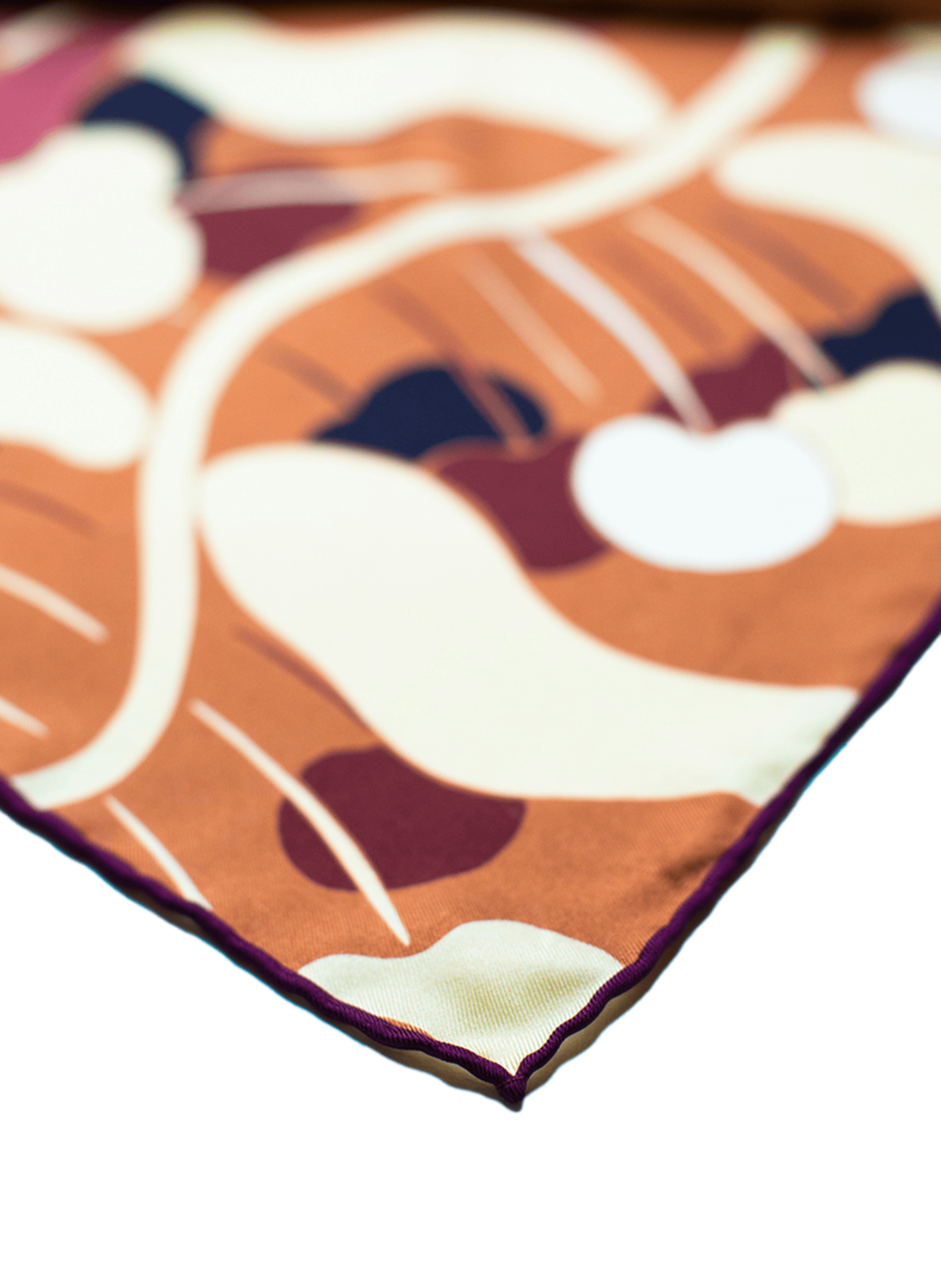 Jardin d'Hiver Moka - Carré 45 imprimé en soie PETITJEAN PARIS Multicolore