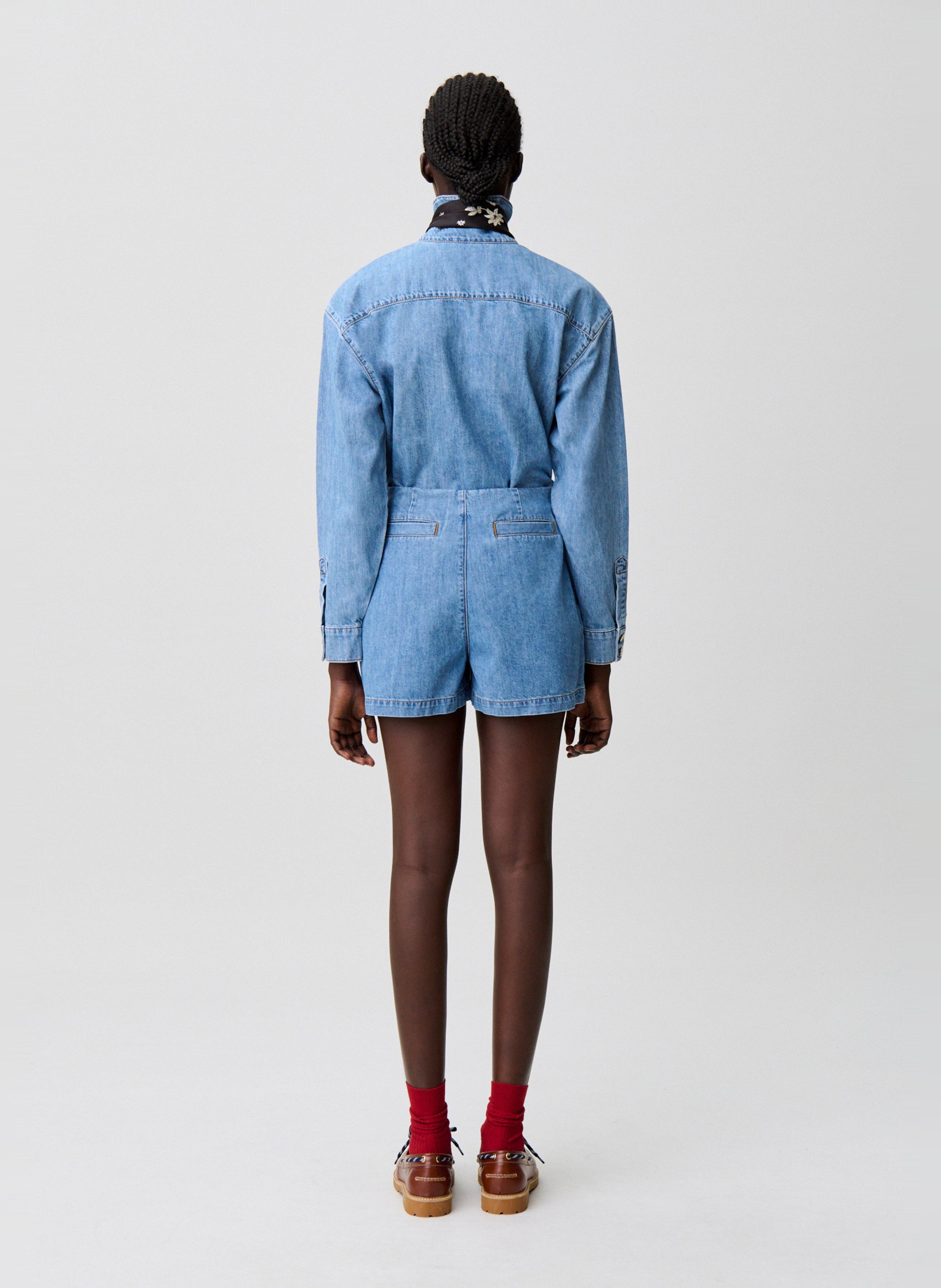 Short droit en coton CLAUDIE PIERLOT Bleu