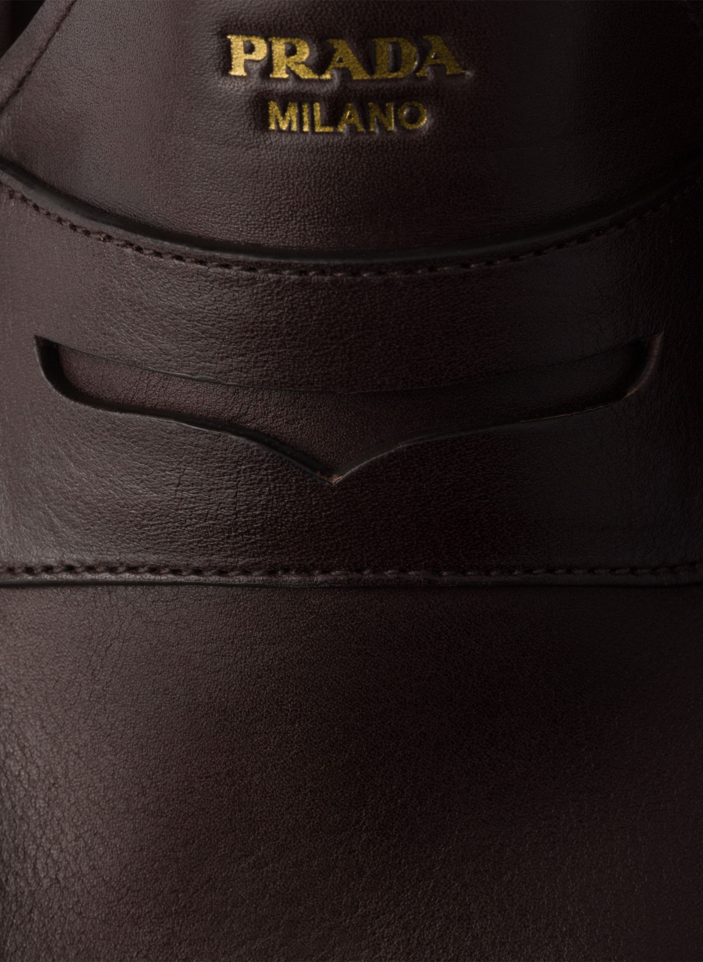 Mocassins en cuir PRADA Marron