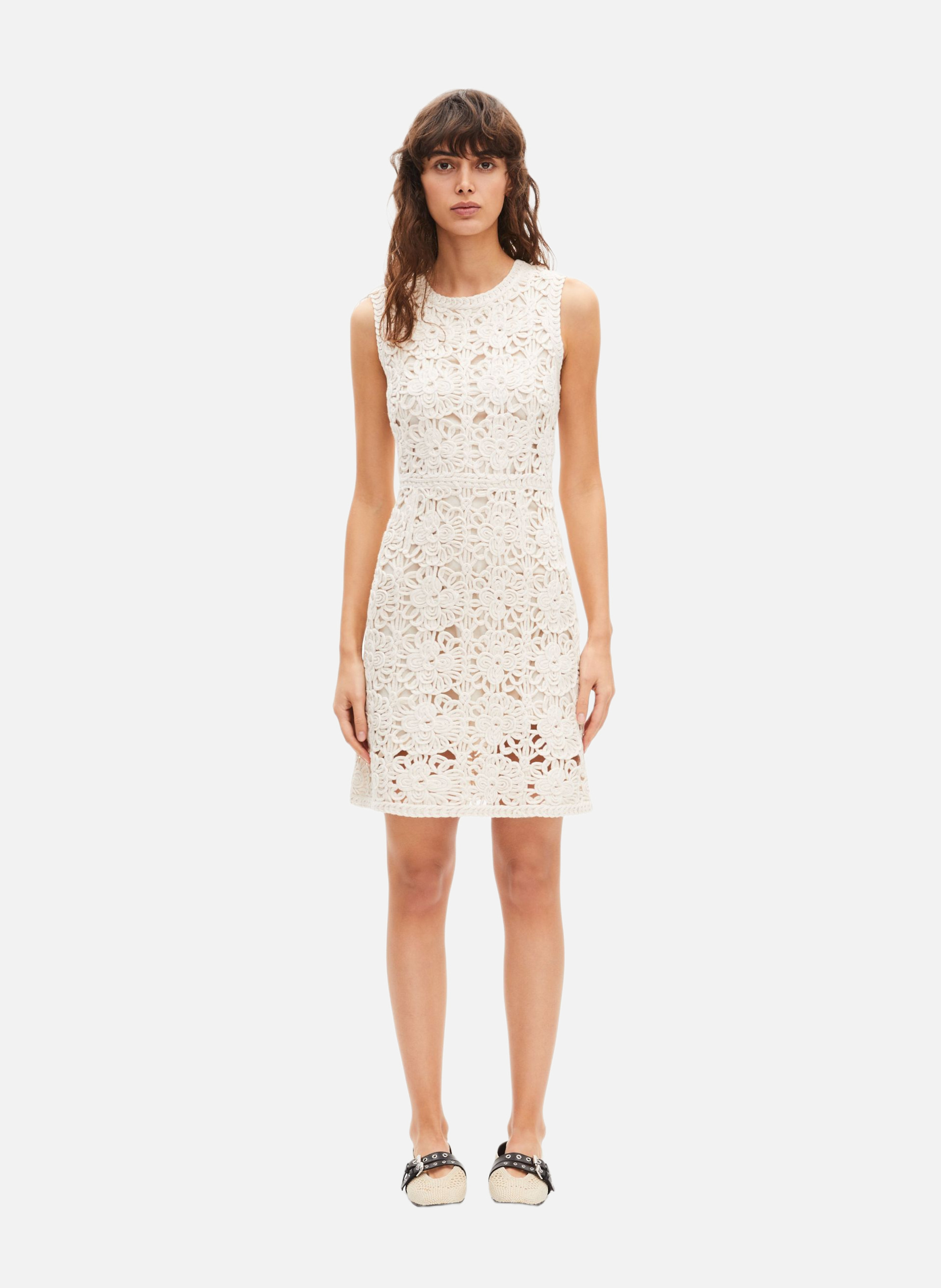 Robe courte en crochet THE KOOPLES Beige