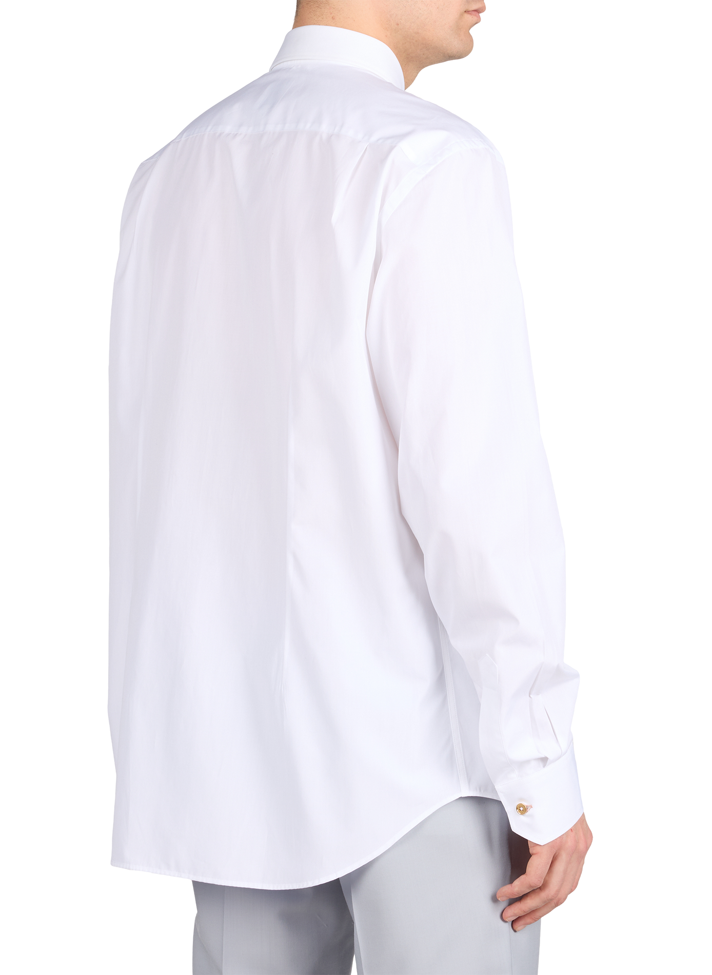 Chemise unie à col classique en coton PAUL SMITH Blanc