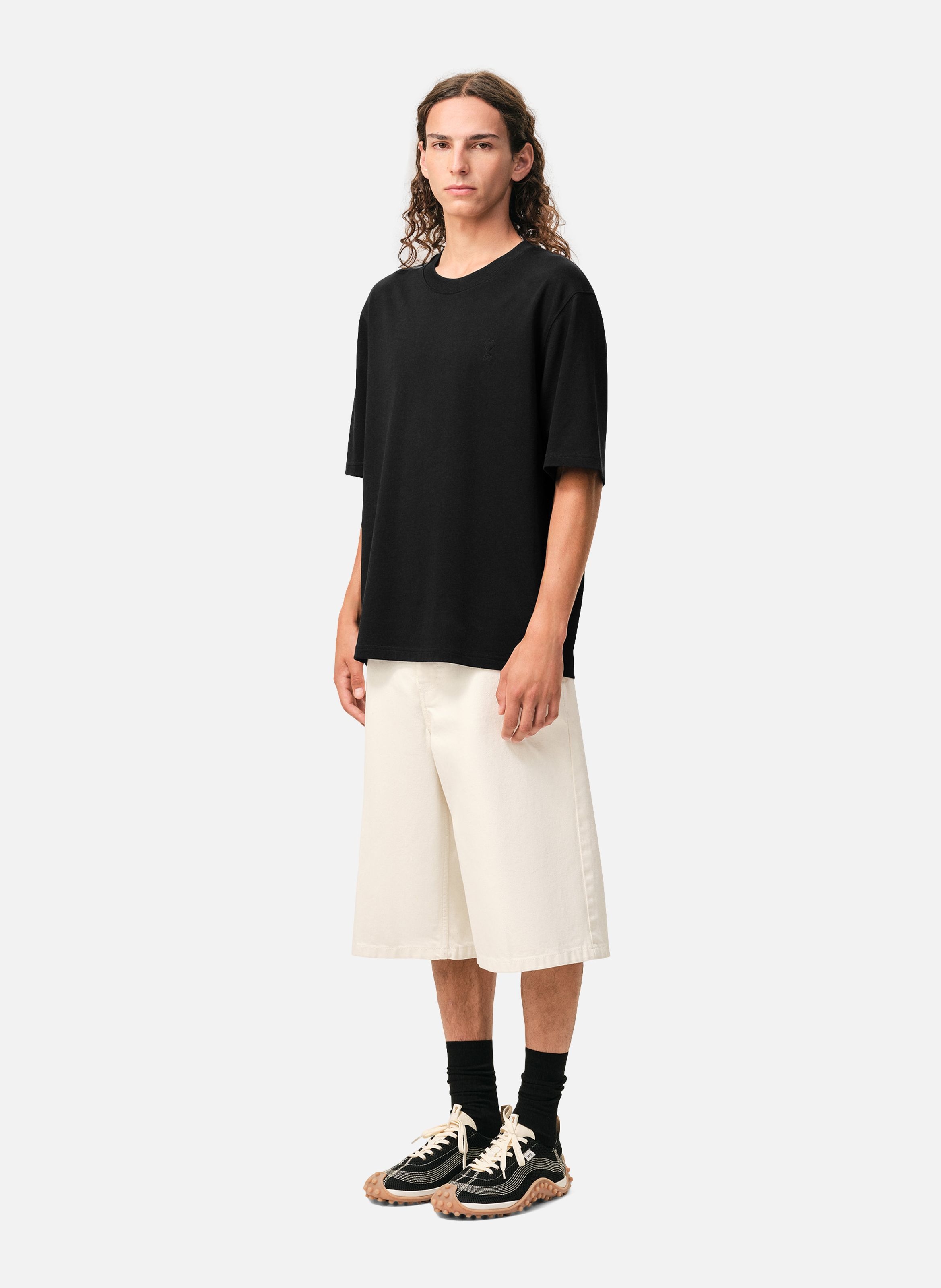 T-shirt Ami De Coeur En Coton unisexe AMI PARIS Noir