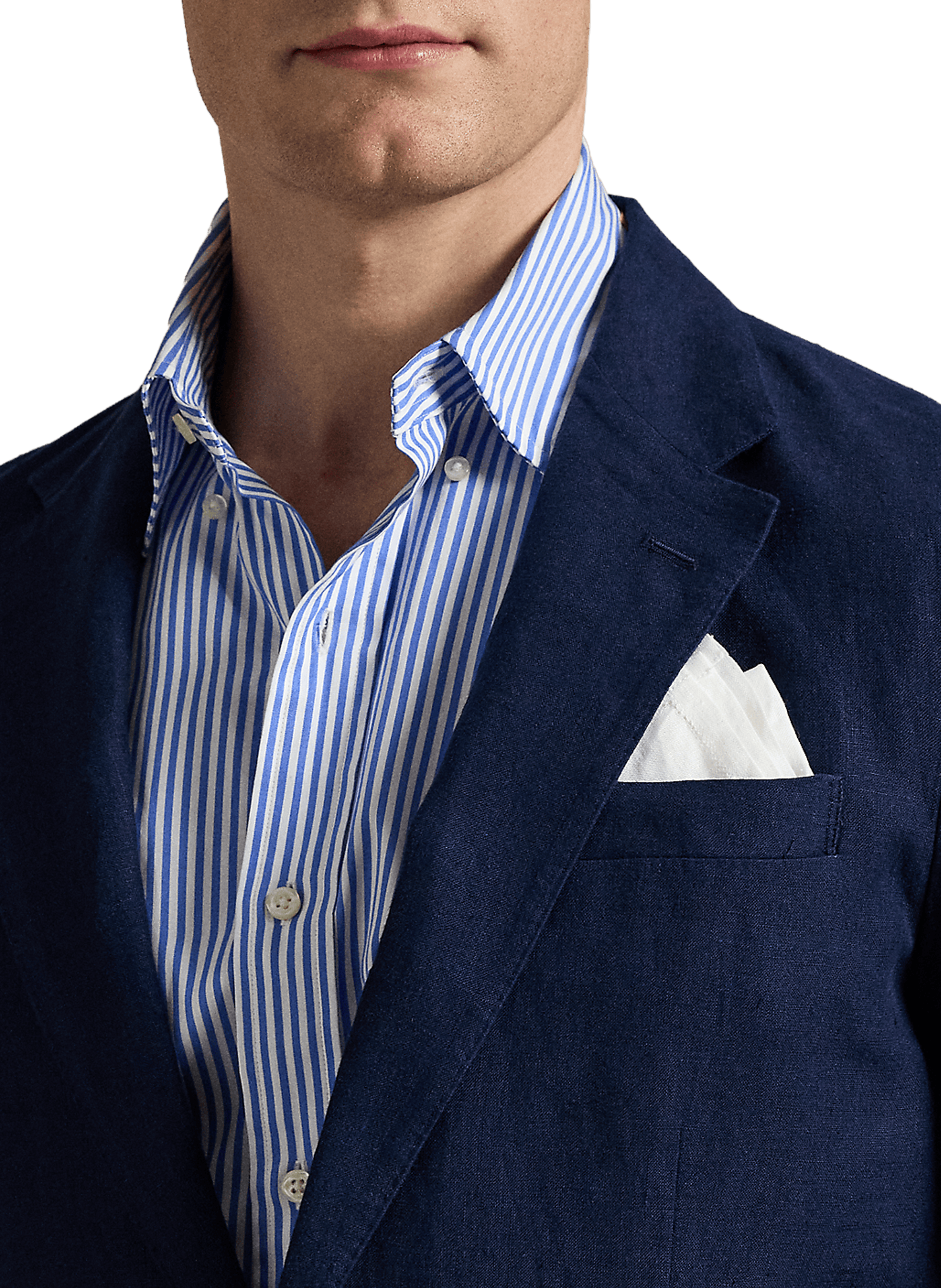 Straight linen blazer POLO RALPH LAUREN Blue