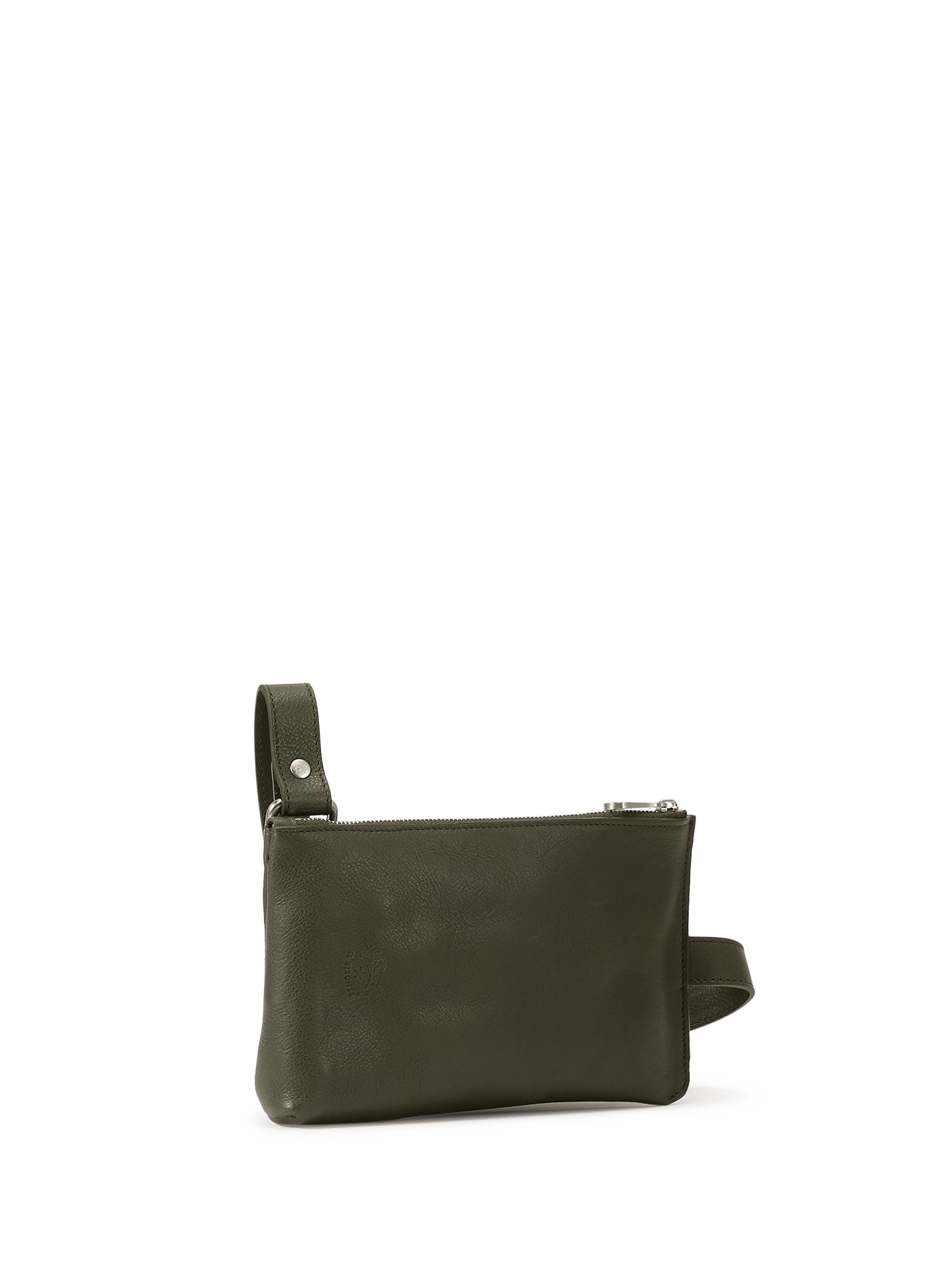 Cowhide leather bum bag IL BISONTE Khaki