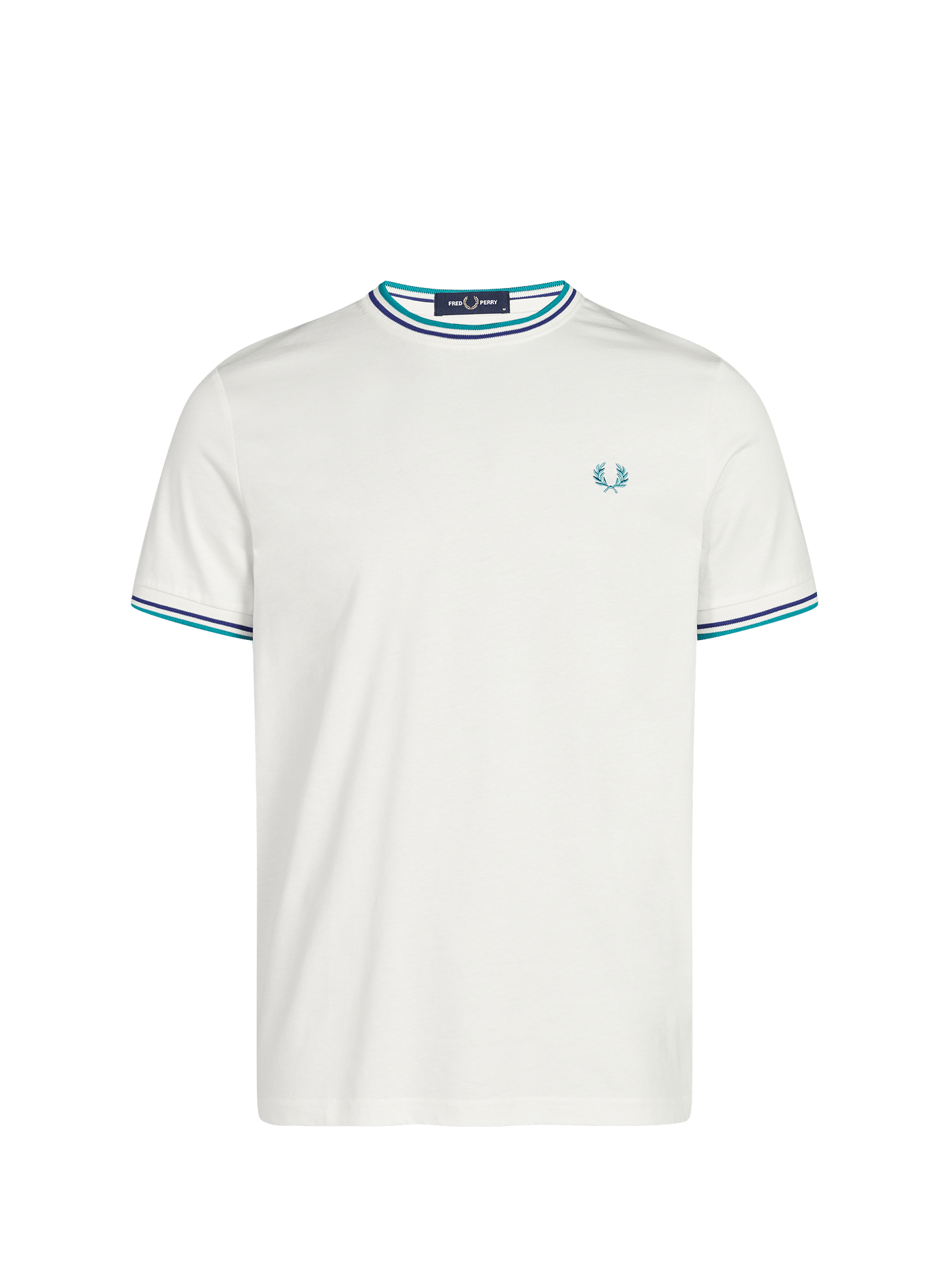 Plain round neck cotton T-shirt FRED PERRY White