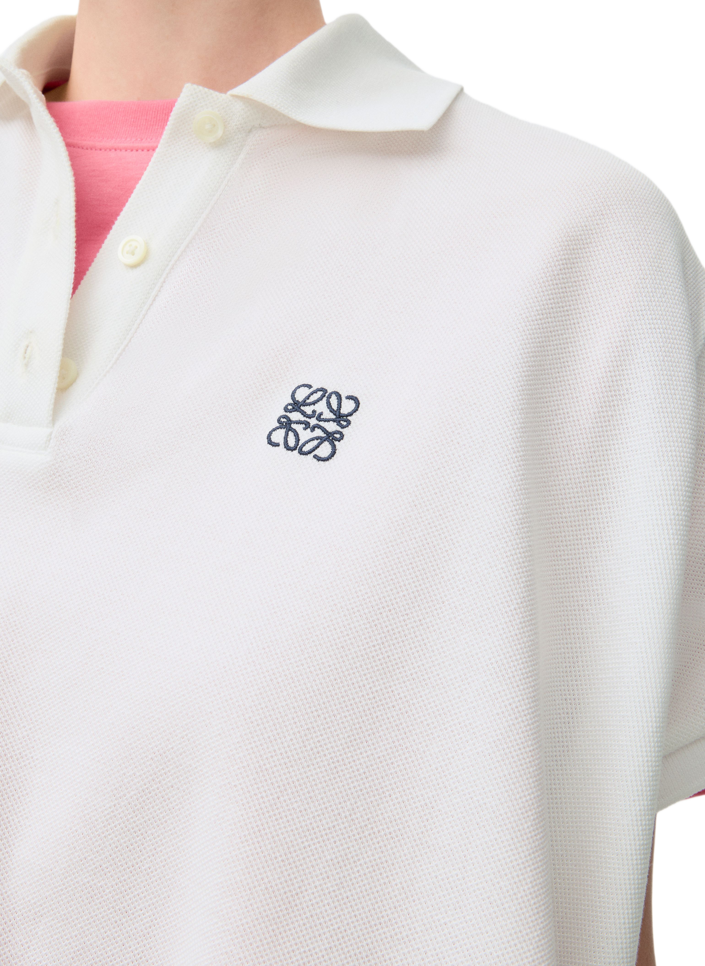 Polo en piqué de coton léger LOEWE Blanc