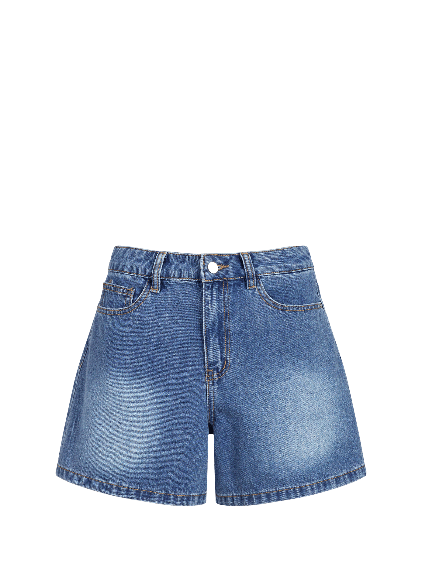 Short Andrea en denim de coton OBJECT Bleu