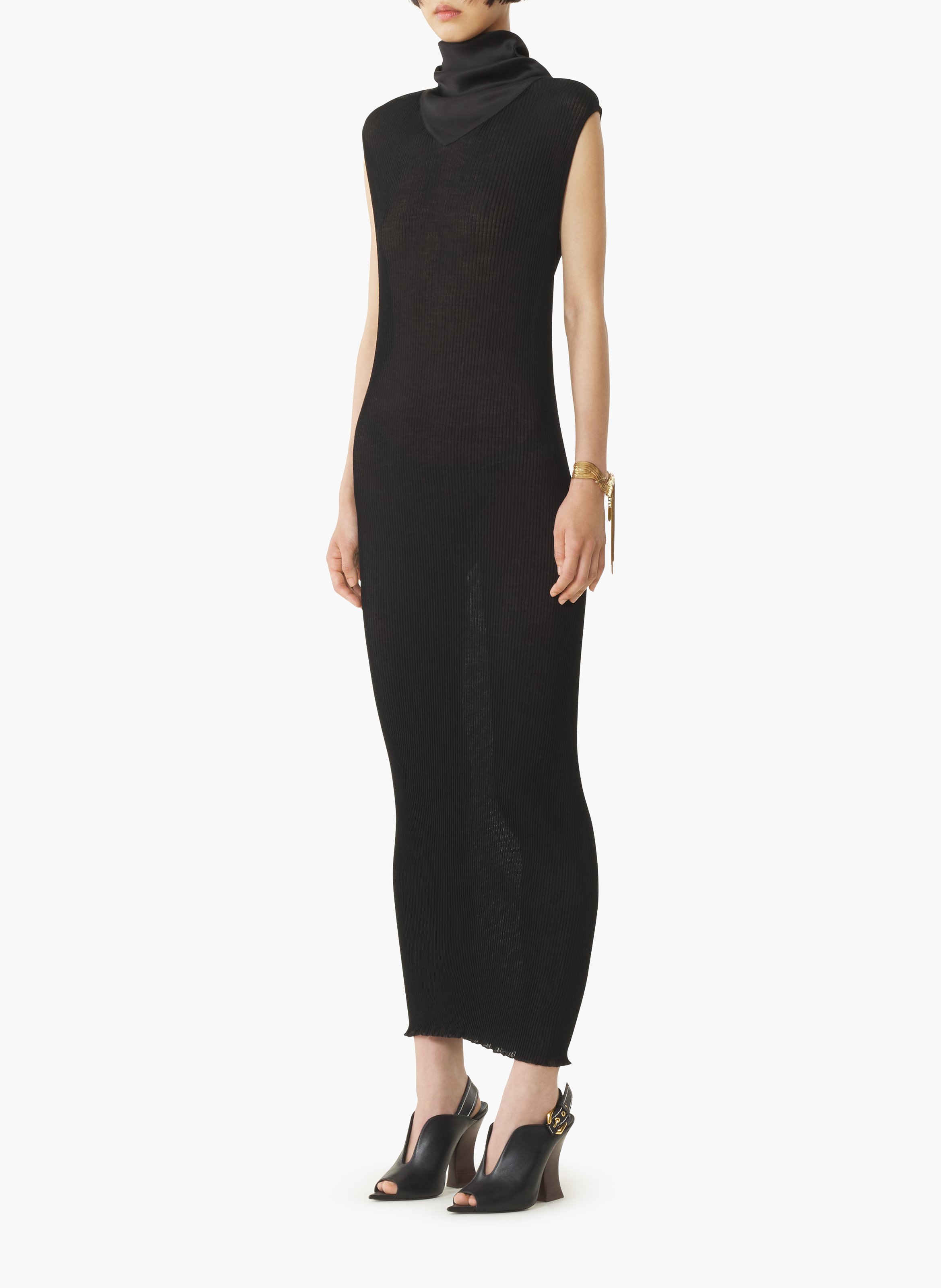 Robe en jersey plissé LANVIN Noir