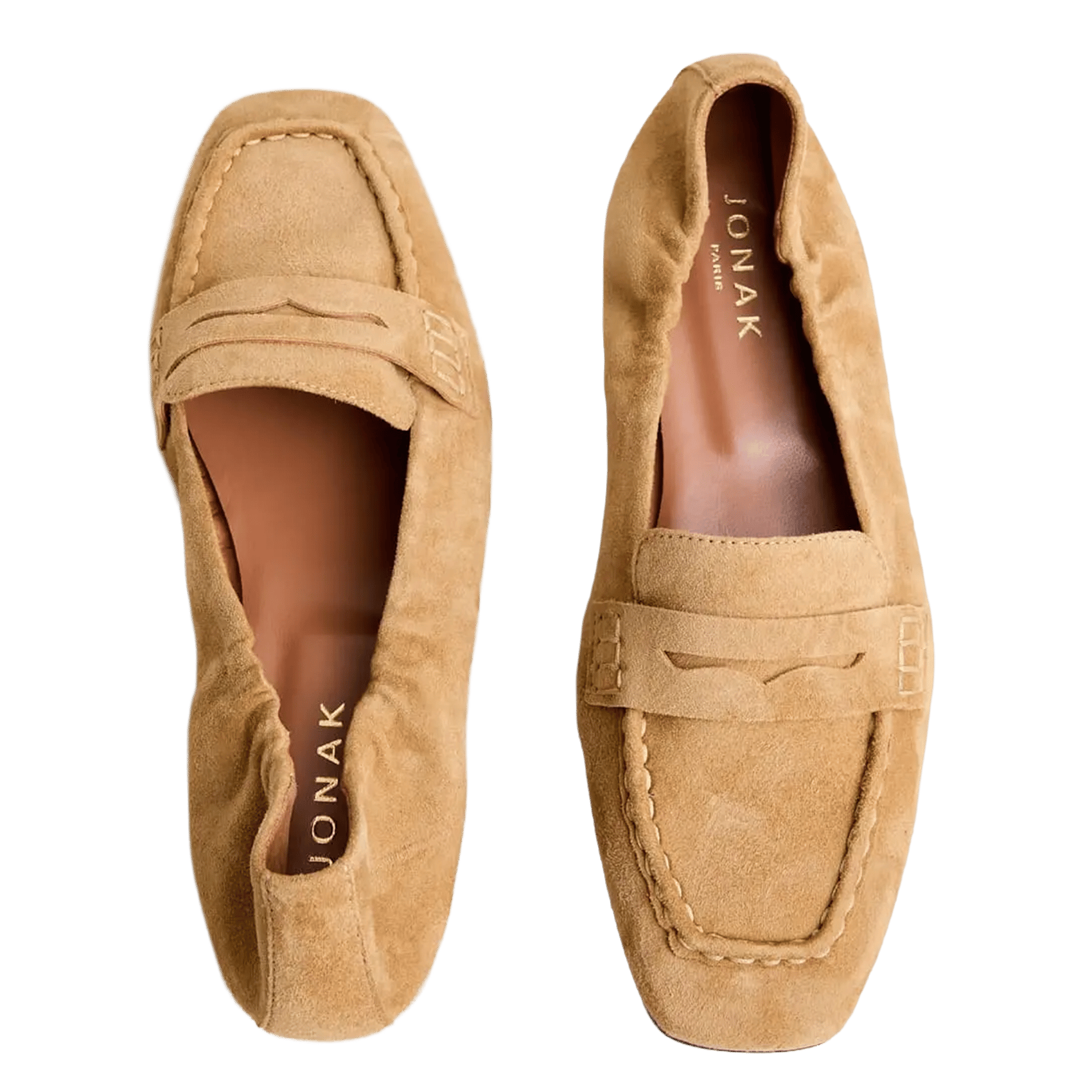 Mocassins unies en cuir velours digital JONAK Marron