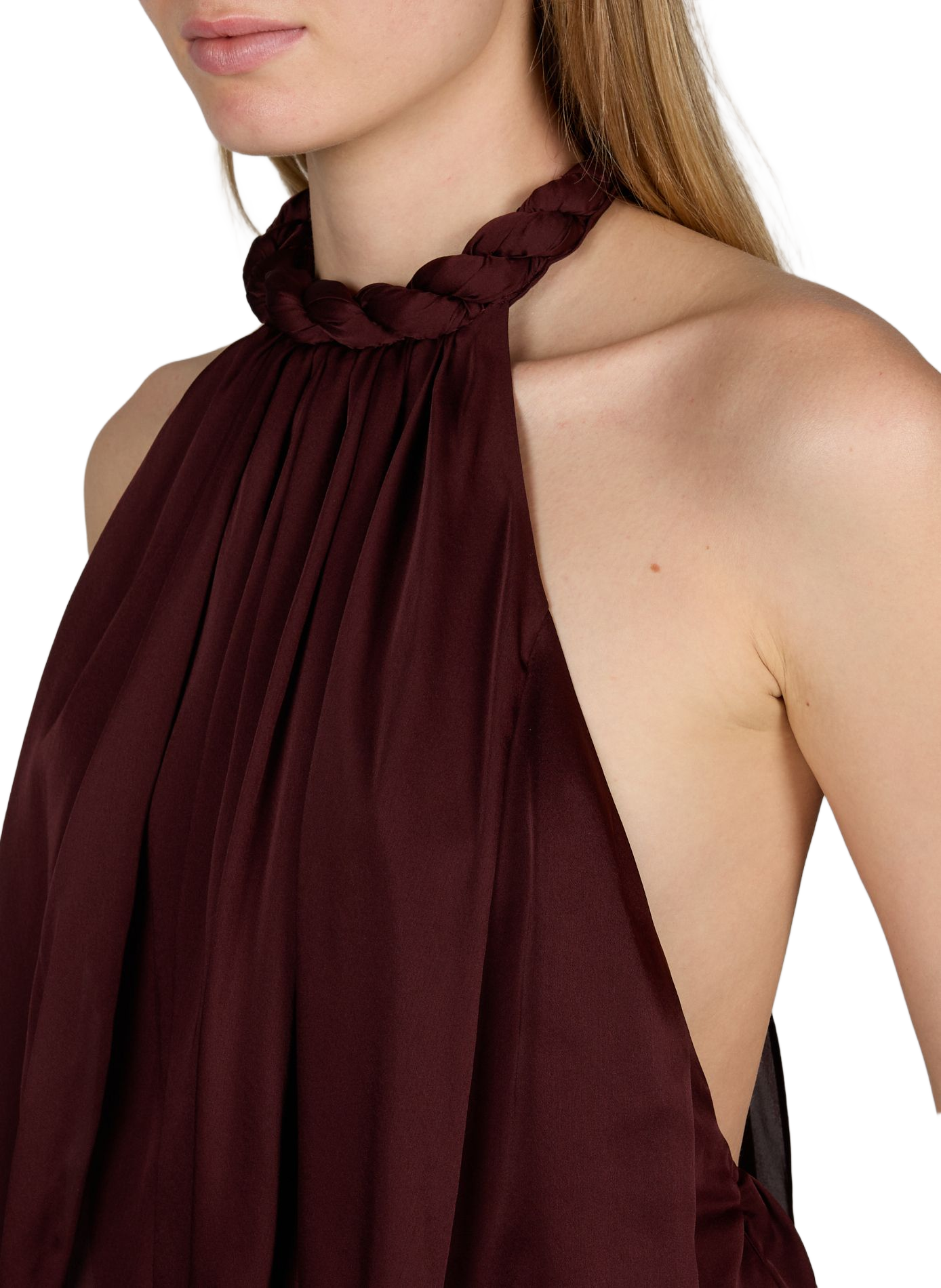 Billow Luna silk open back top ZIMMERMANN Red